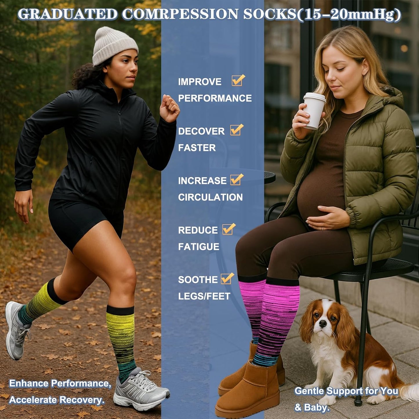 Compression Socks for Women and Men Circulation (3 Pairs) is Best Support for Running Athletic Cycling Hiking