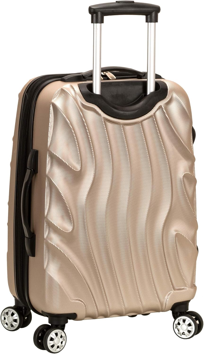 Rockland Melbourne Hardside Expandable Spinner Wheel Luggage, Gold Wave, Carry-On 20-Inch