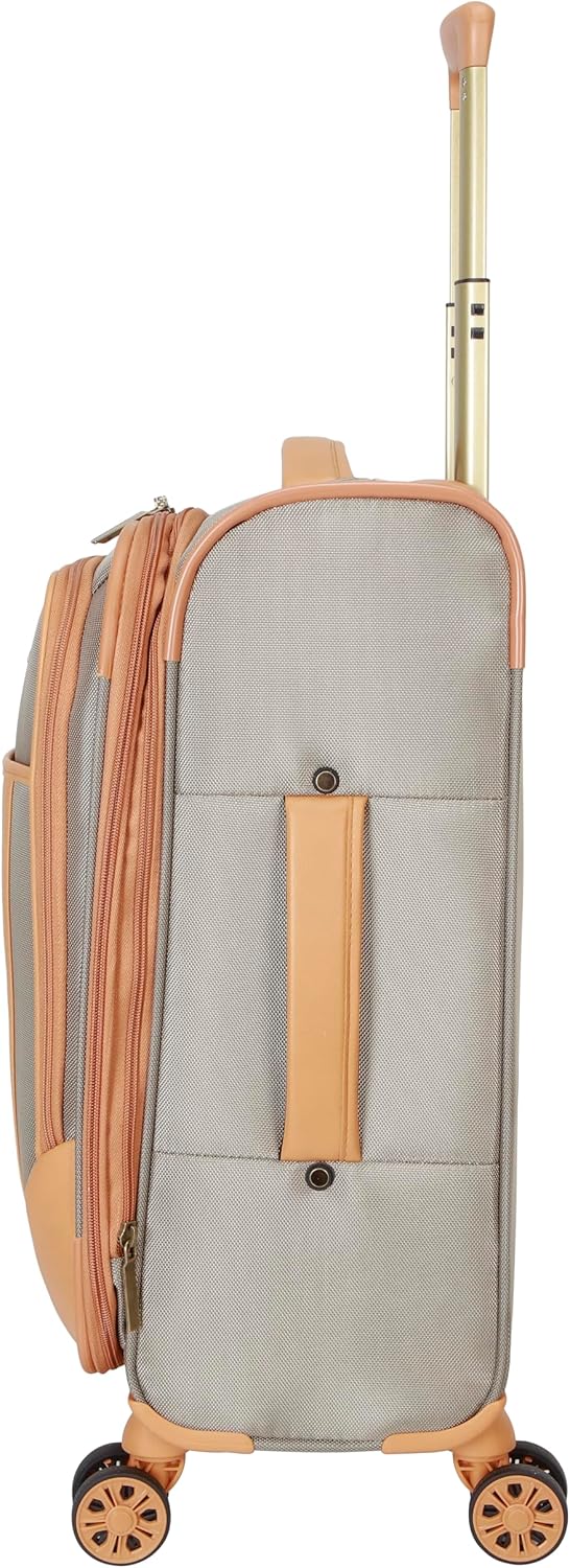 Dockers Seahorse Softside Expandable 8-Wheel Spinner Travel Checked Luggage, 3-Piece Set, New British Khaki