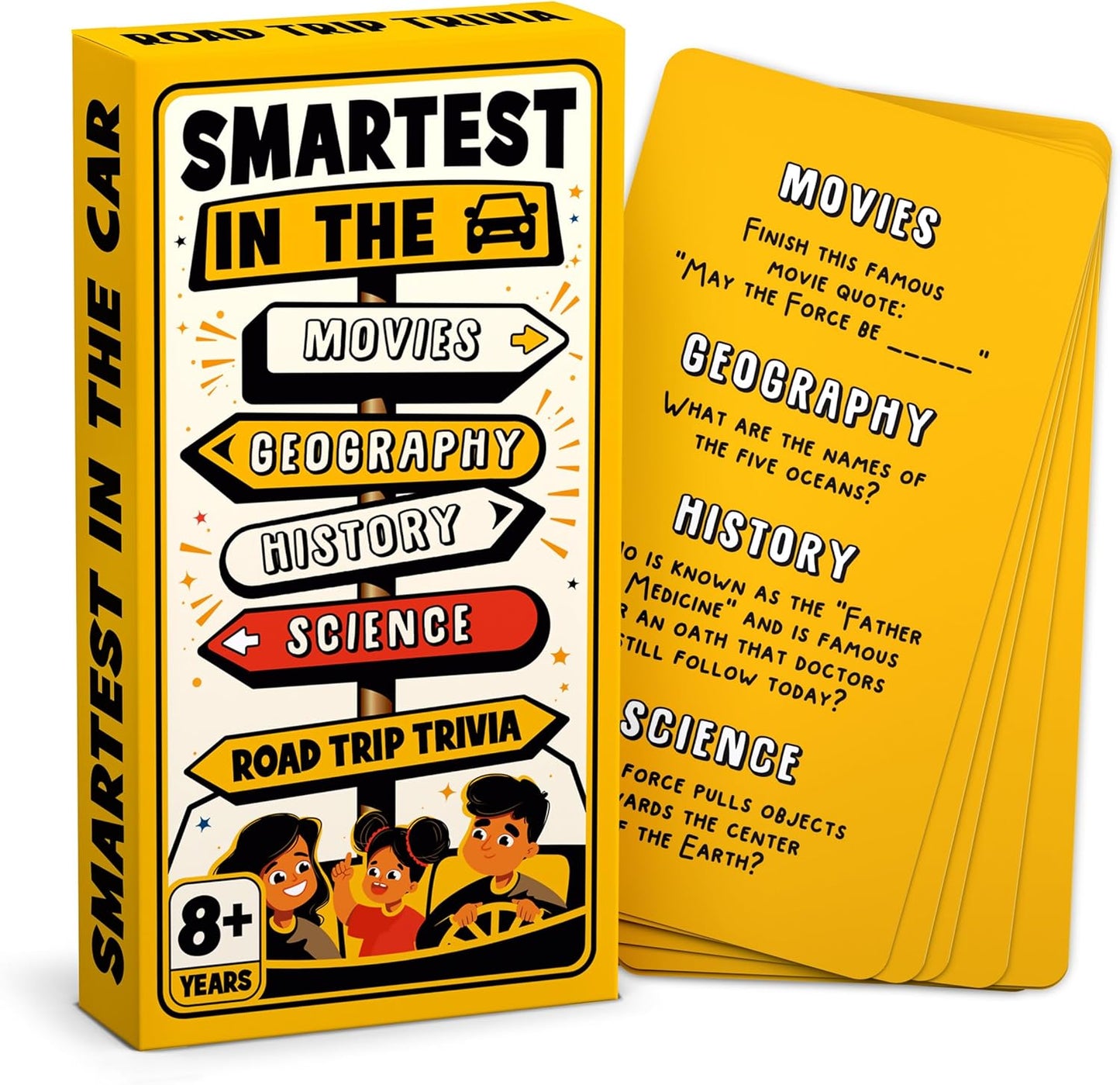 WELL BALANCED Road Trip Trivia - Road Trip Games for Kids Travel Essentials Car Activities Must Haves for Ages 8+