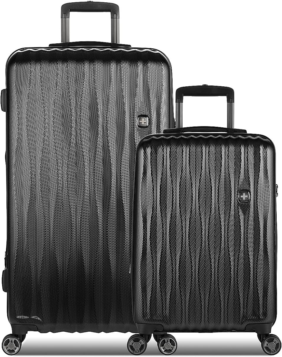 SwissGear 7272 Energie Expandable Hardside Trunk Luggage with Spinner Wheels and TSA Lock, Black, 2-Piece Trunk Set (19/29)