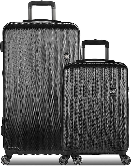 SwissGear 7272 Energie Expandable Hardside Trunk Luggage with Spinner Wheels and TSA Lock, Black, 2-Piece Trunk Set (19/29)