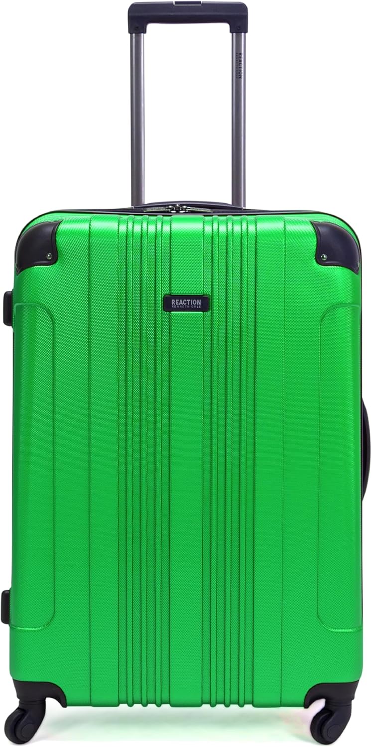Kenneth Cole REACTION Out of Bounds Lightweight Hardshell 4-Wheel Spinner Luggage, Kelly Green, 28-Inch Checked