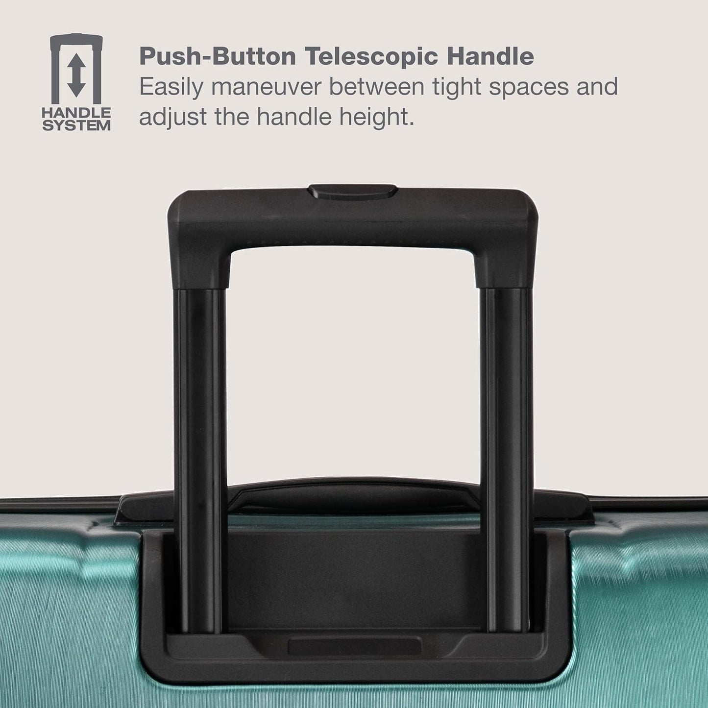 U.S. Traveler Boren Polycarbonate Hardside Rugged Travel Suitcase Luggage with 8 Spinner Wheels, Aluminum Handle, Teal, 2-Piece Set, USB Port in Carry-On