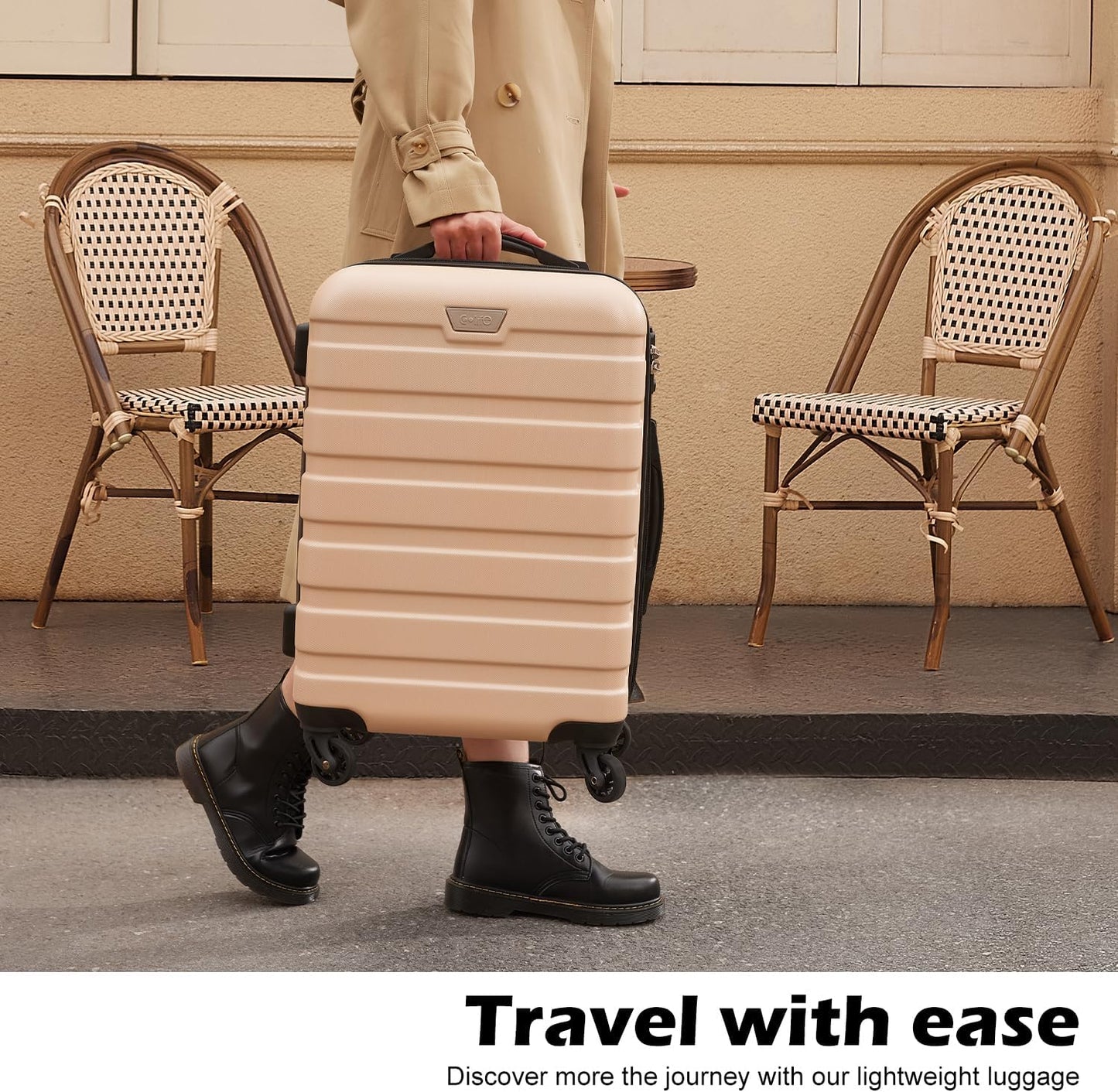 Coolife Luggage 3 Piece Set Suitcase Spinner Hardshell Lightweight TSA Lock (purple2)