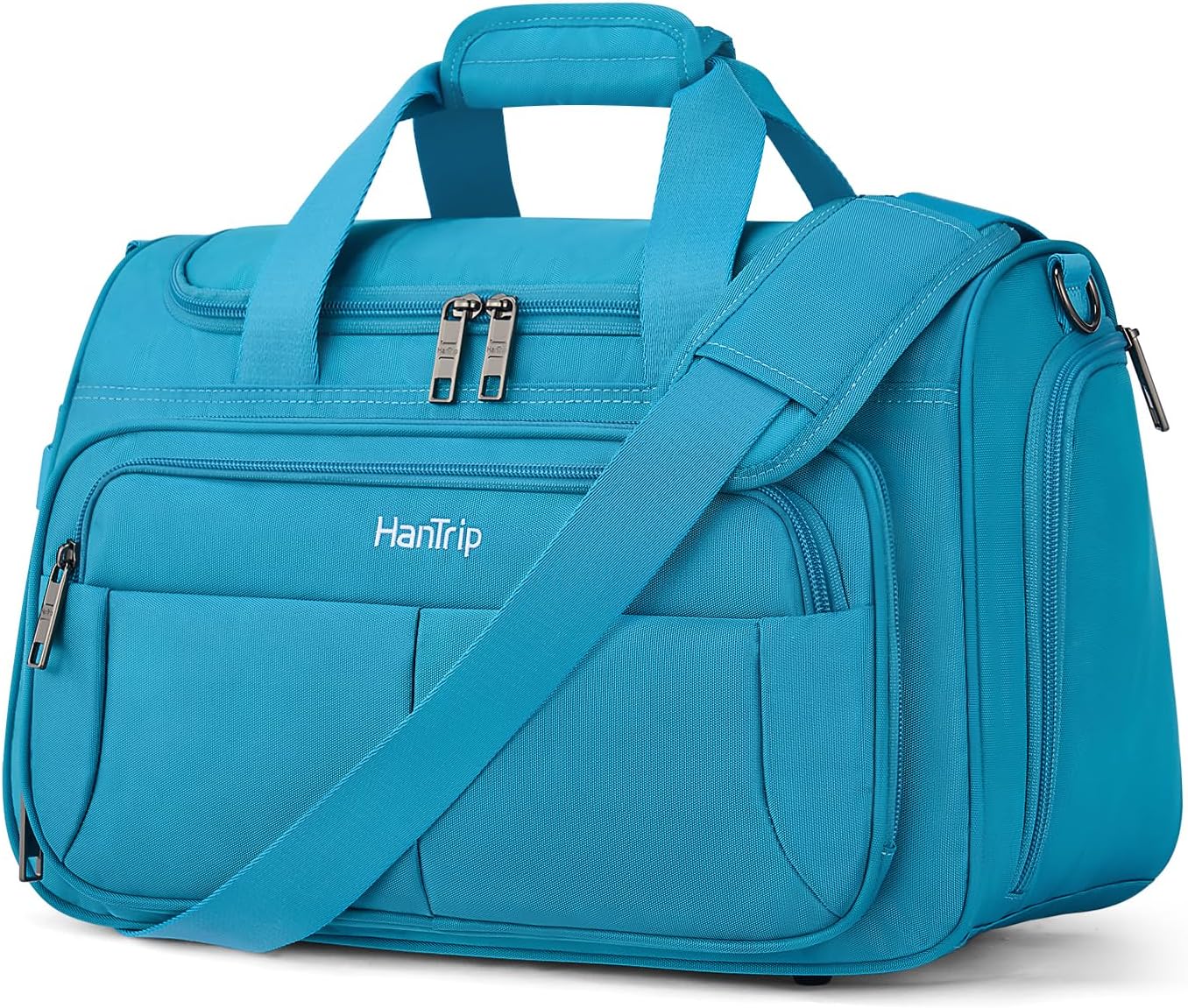 Carry on Duffel Bag Foldable Duffle Bags for Travel, Under Seat Personal Item Bags for Airplanes, Weekender Overnight Mens Travel Tote Bag for Women Softside Carry on Luggage (Caribbean Blue)