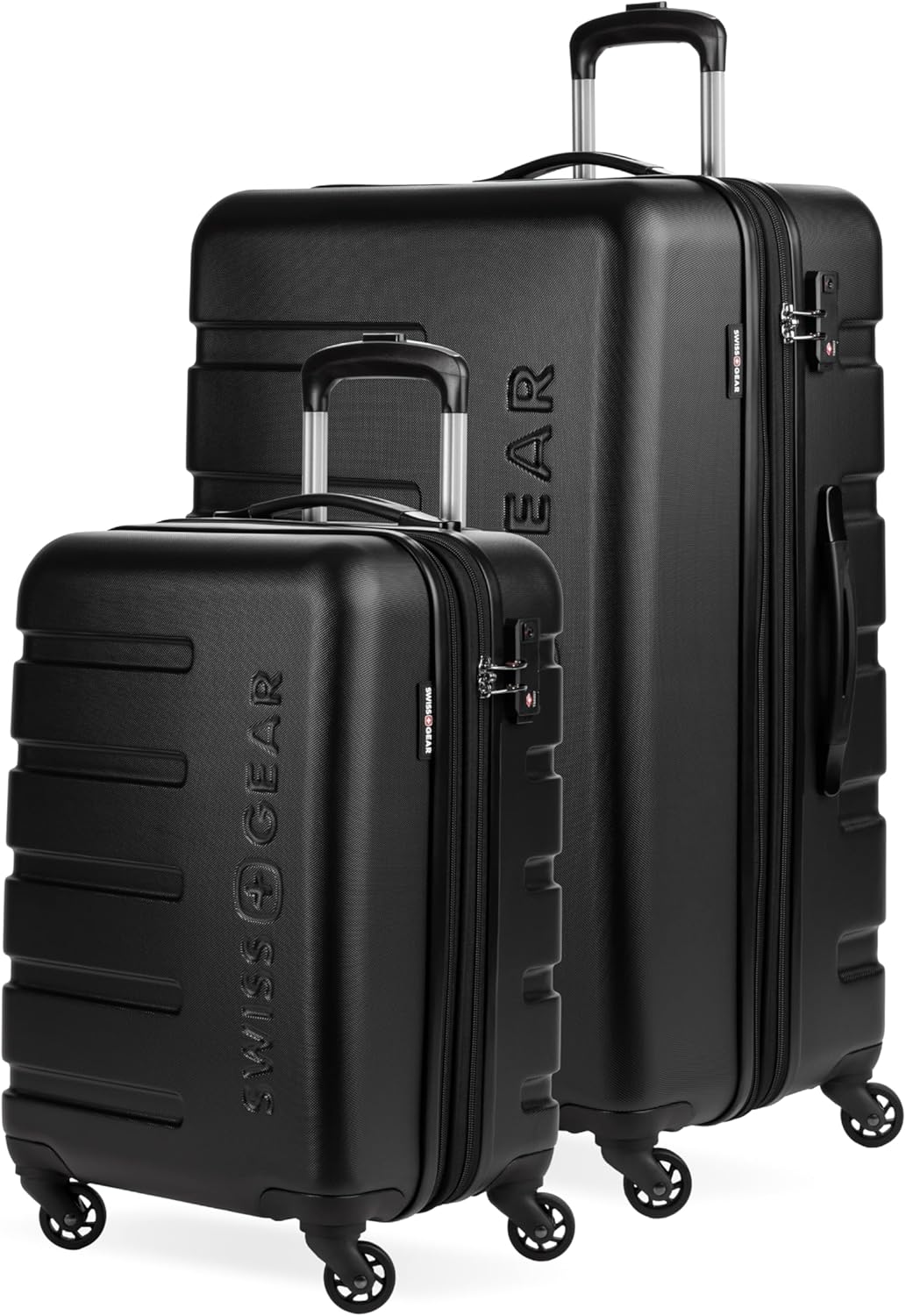 SwissGear 7366 Hardside Expandable Luggage with Spinner Wheels, Black, 2-Piece Set (19/27)