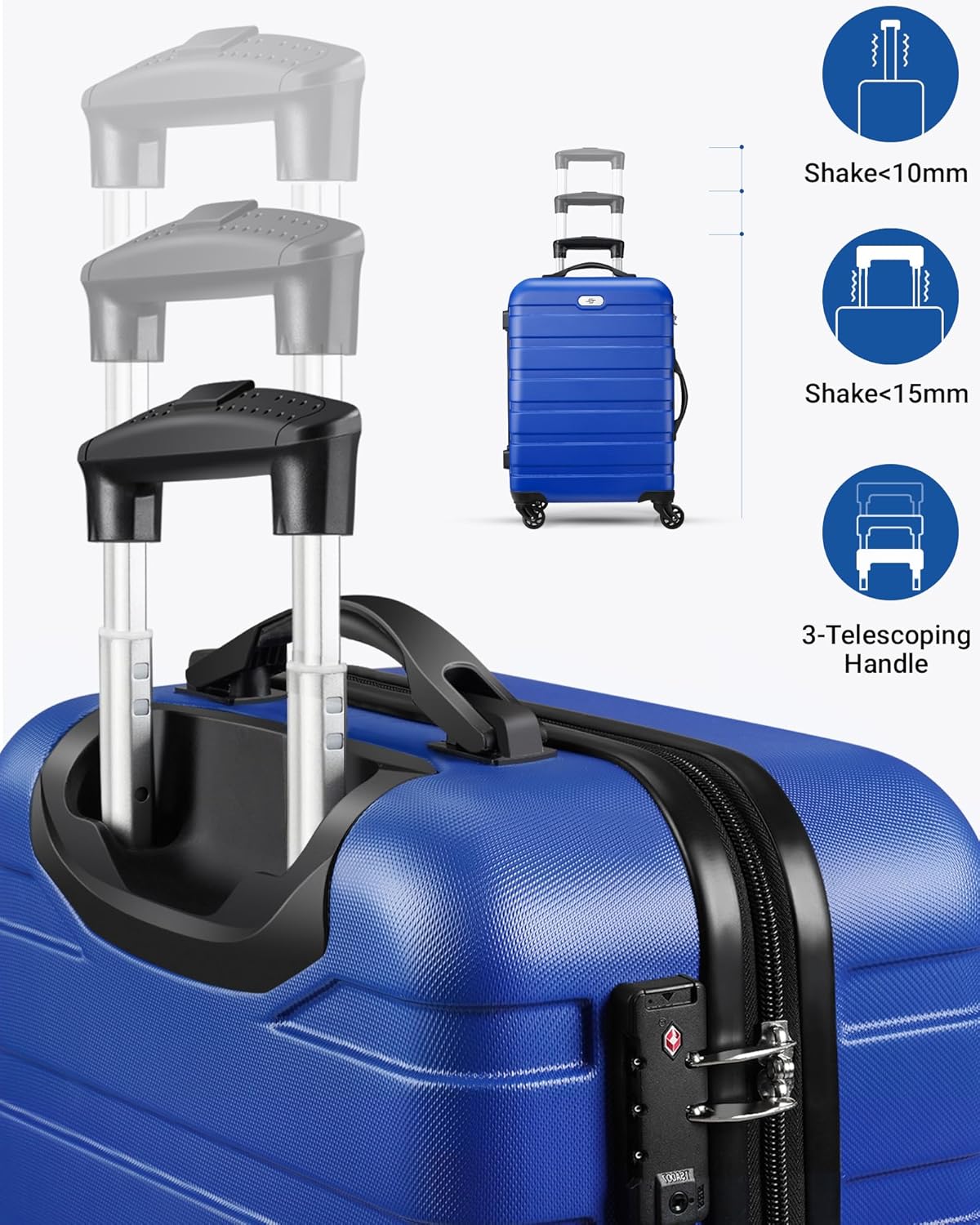 Suitour Luggage Sets 4 piece,Hardshell Lightweight Suitcase Sets with Spinner TSA Lock for Travel Business (16"/20"/24"/28")