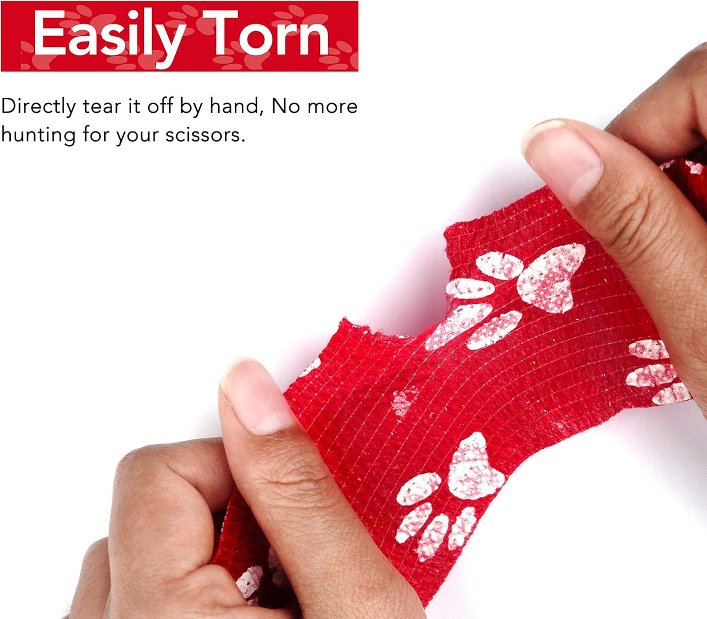 RISEN Cohesive Bandage 2” x 5 Yards, 6 Rolls, Self Adherent Wrap Medical Tape, Adhesive Flexible Breathable First Aid Gauze Ideal for Stretch Athletic