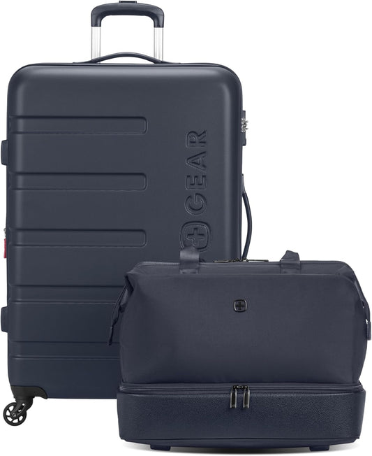 SwissGear 7366 Hardside Expandable Luggage with Spinner Wheels, Navy, 2-Piece Set (Weekender/27)