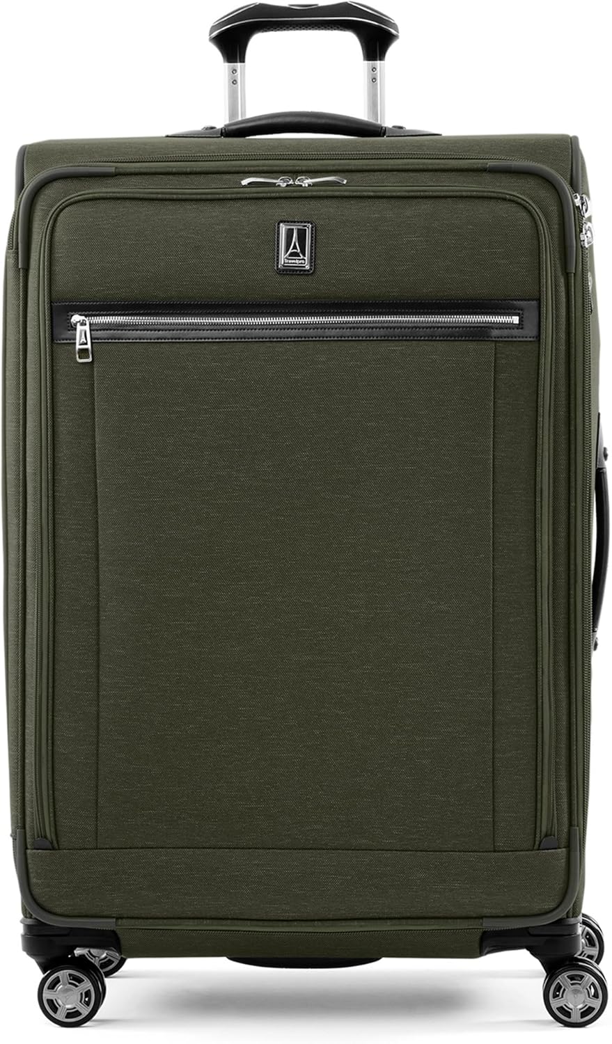 Travelpro Platinum Elite Softside Expandable Checked Luggage, 8 Wheel Spinner Large Suitcase, TSA Lock, Men and Women, Pilot Green, Checked Large 29-Inch