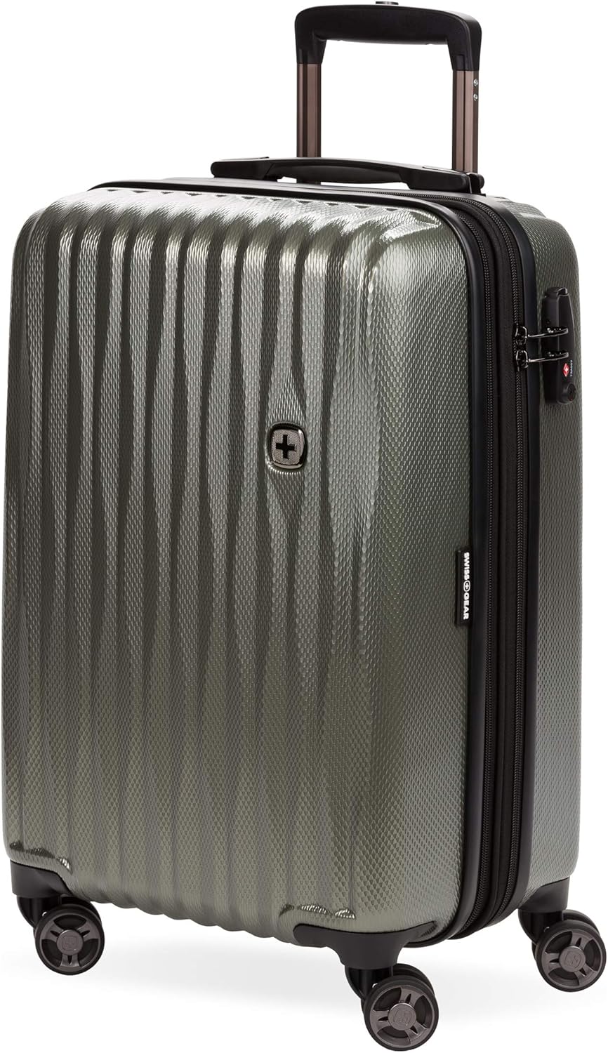 SwissGear 7272 Energie Expandable Hardside Luggage with Spinner Wheels and TSA Lock, Gunmetal, Carry-On 19-Inch