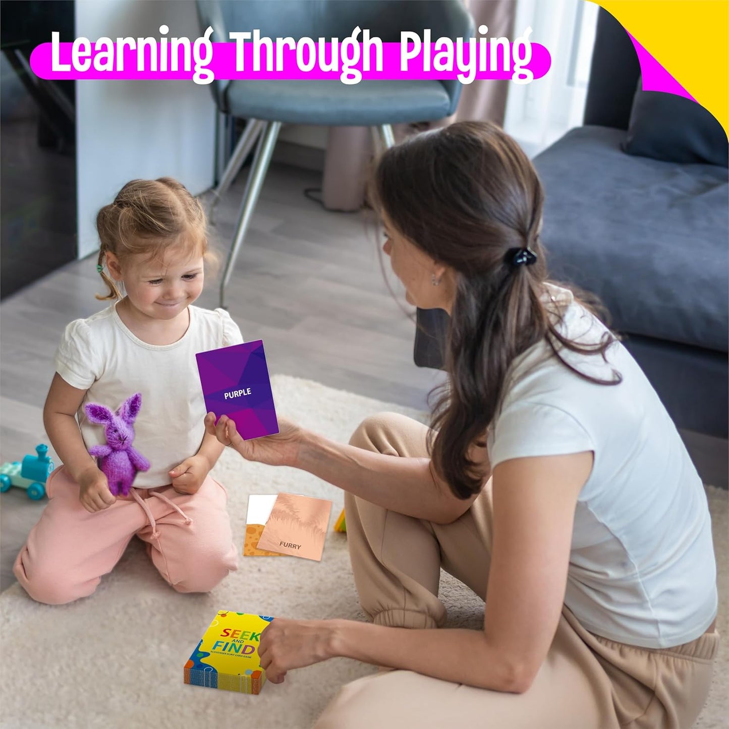 Outdoor Nature Scavenger Hunt Card Game, 50 Seek and Find Cards for Kids and Families, Funny Outside Activity Travel Pocket Game for Family, Toddlers, Kids, Adults-Outside, Yard, Camping Activities