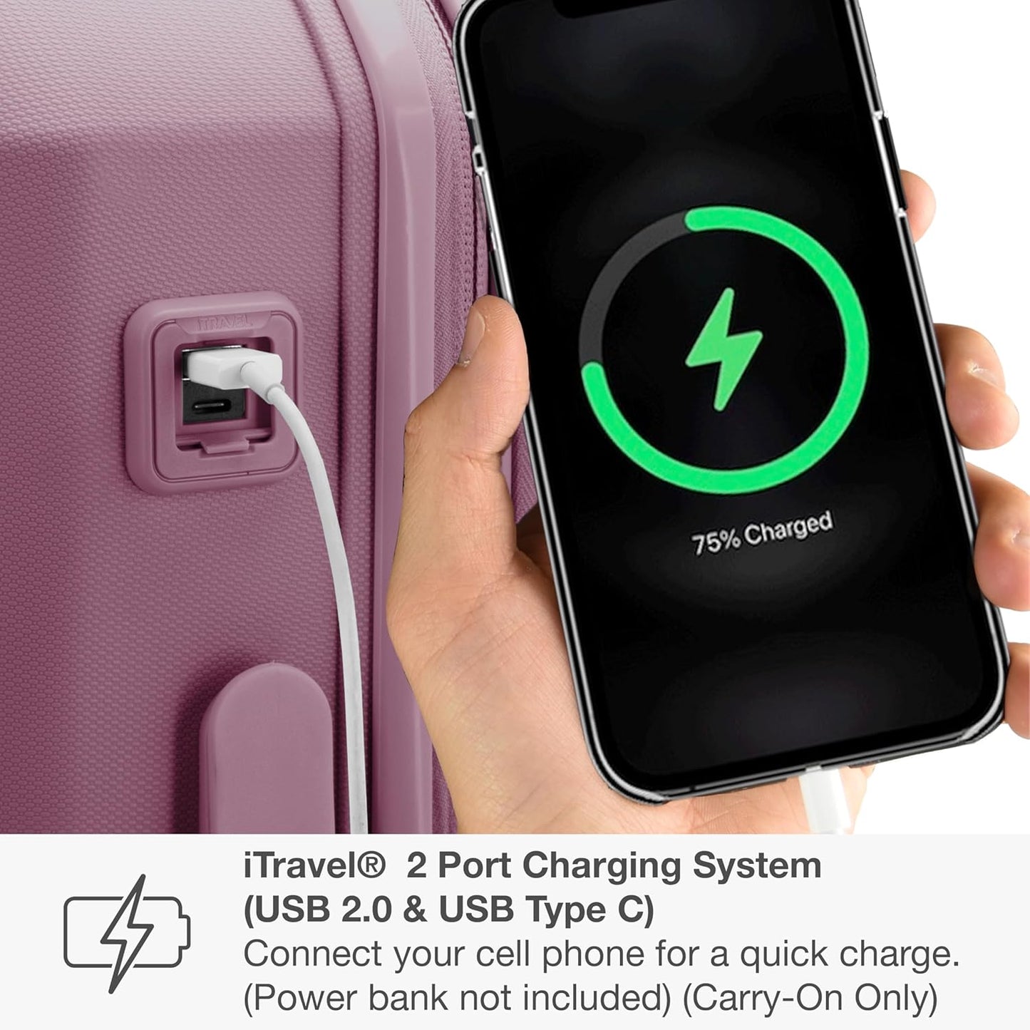 Traveler's Choice Pagosa Indestructible Hardshell Expandable Spinner Luggage, Mauve, 2-Piece Set (22/26)