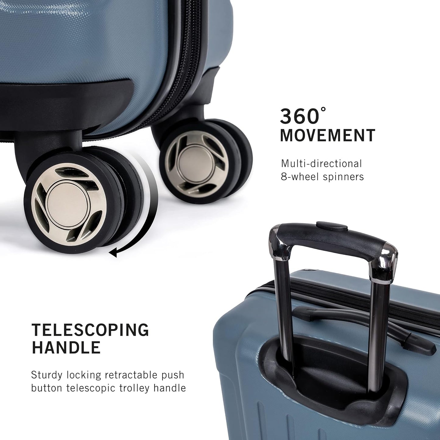 Kenneth Cole REACTION Renegade Luggage Expandable 8-Wheel Spinner Lightweight Hardside Suitcase, Granite Blue, 28-Inch Checked