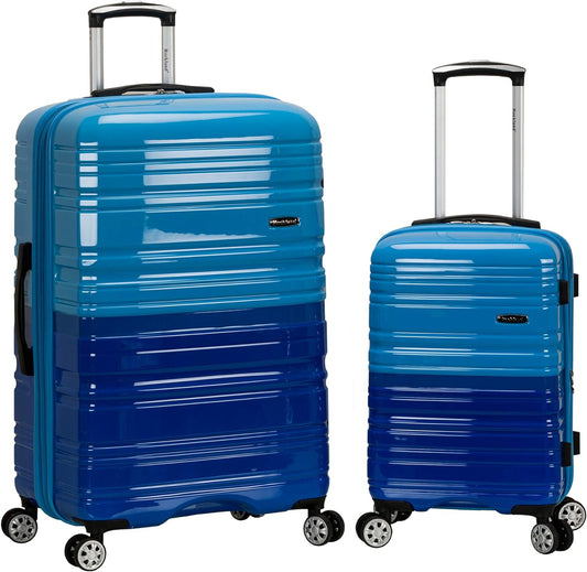 Rockland Melbourne Hardside Expandable Spinner Wheel Luggage, 2TONEBLUE, 2 Piece (20"/28")
