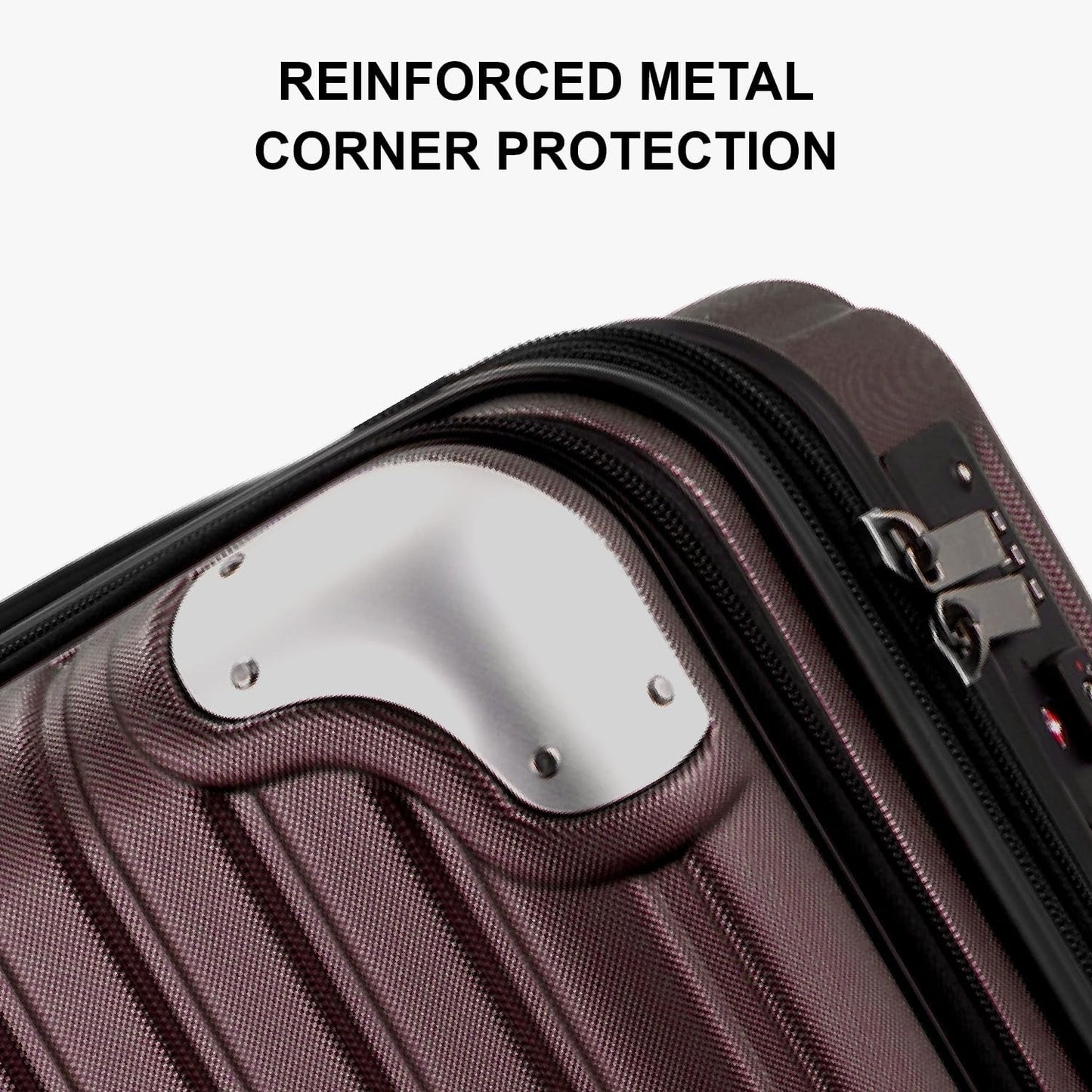 LEVEL8 Grace Carry on Luggage Airline Approved, 20 Inch Expandable Hardside Suitcases with wheels, Abs+Pc Harshell Spinner Luggages with Tsa Lock, Red