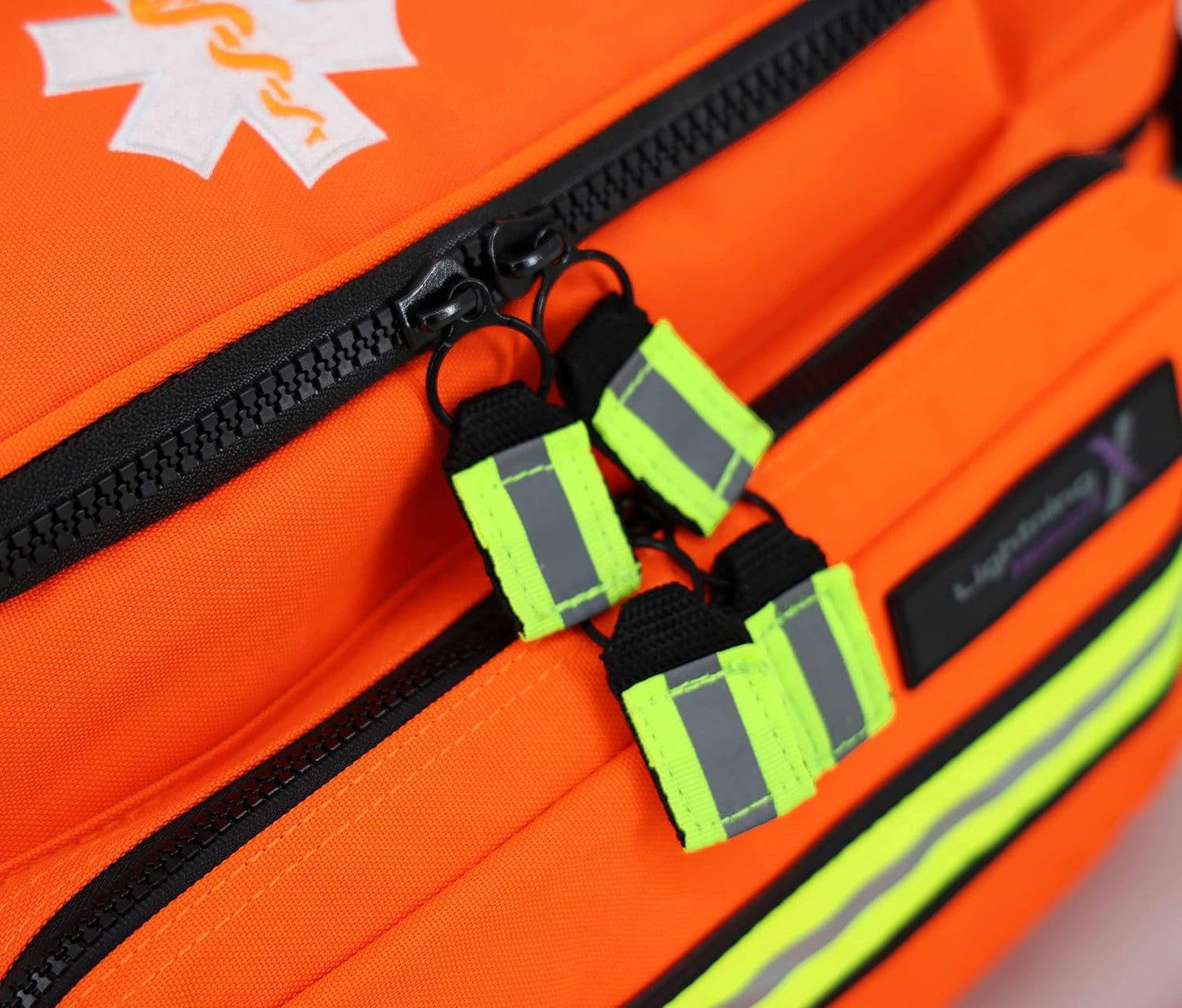 Lightning X Products Lightning X Mid-Sized First Responder EMT Bag | LXMB25 Fully Stocked Aid Kit w/ 200+ BLS Supplies - Orange