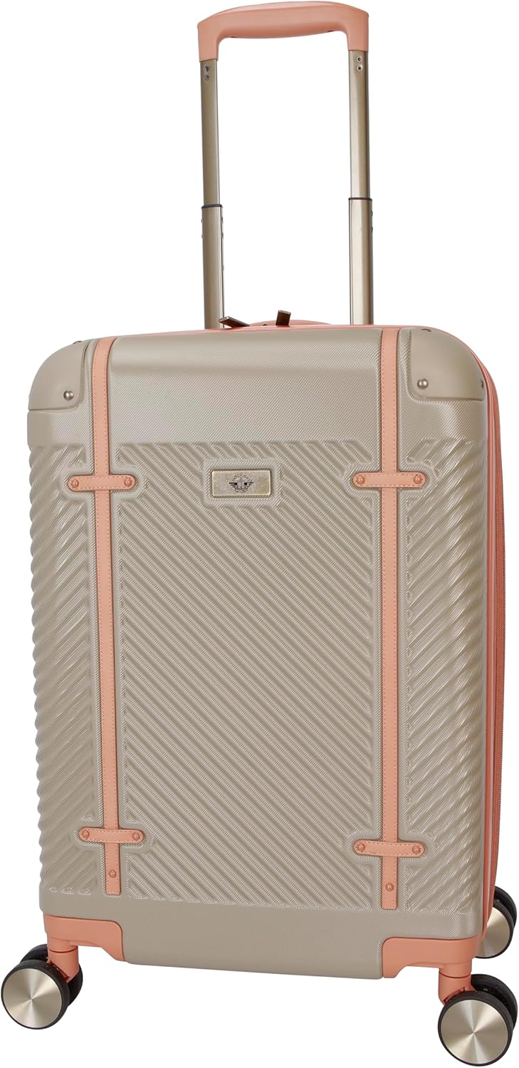 Dockers Spectra Hardside Expandable 8-Wheel Spinner Travel Luggage, Timberwolf, 20-Inch Carry On