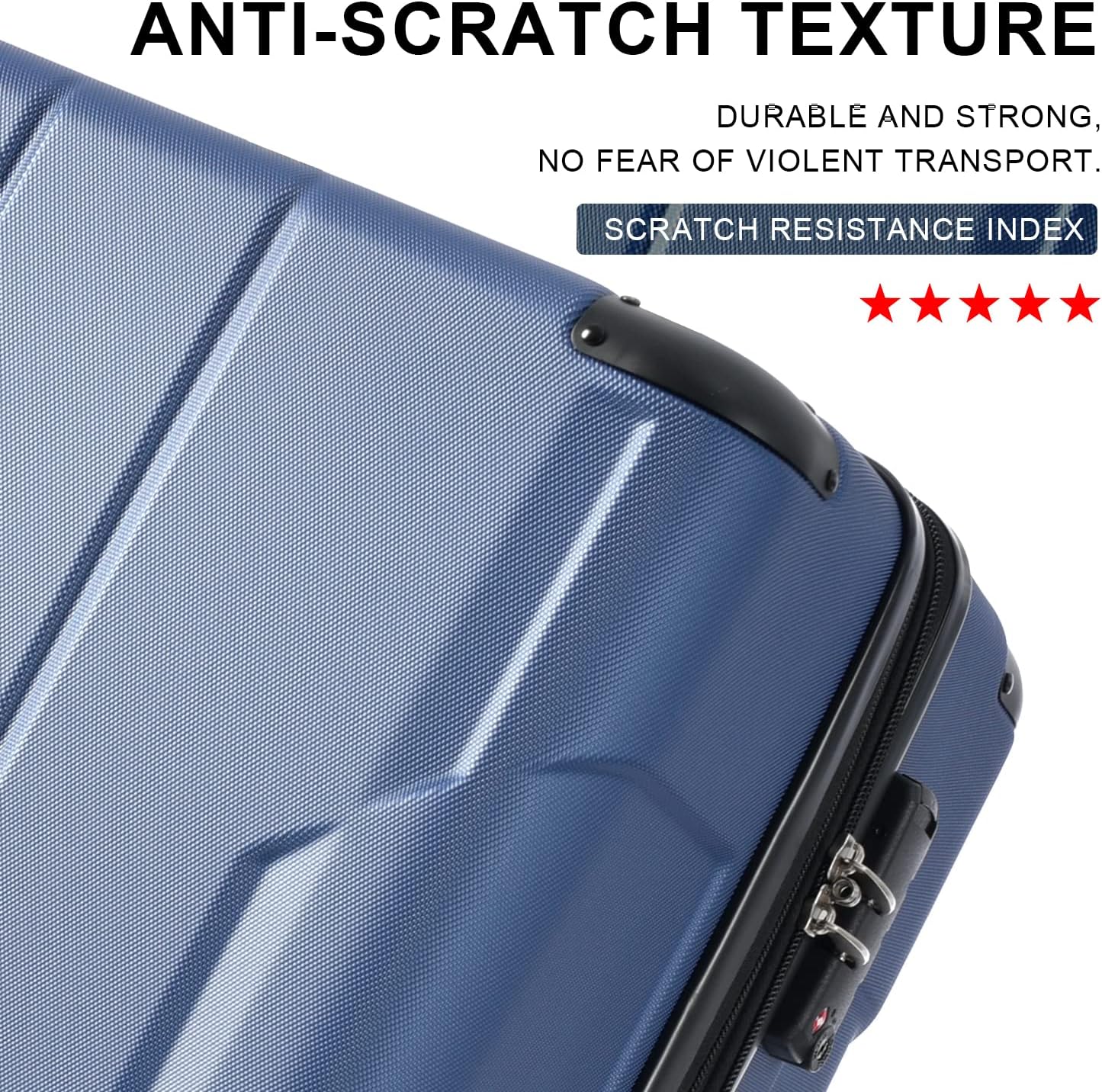 Merax 28 Inch Checked-Large Luggage with Wheels Aluminum Alloy Corner Hard Shell Suitcase TSA Luggage Suitcases for Travel Woman Men(Blue)