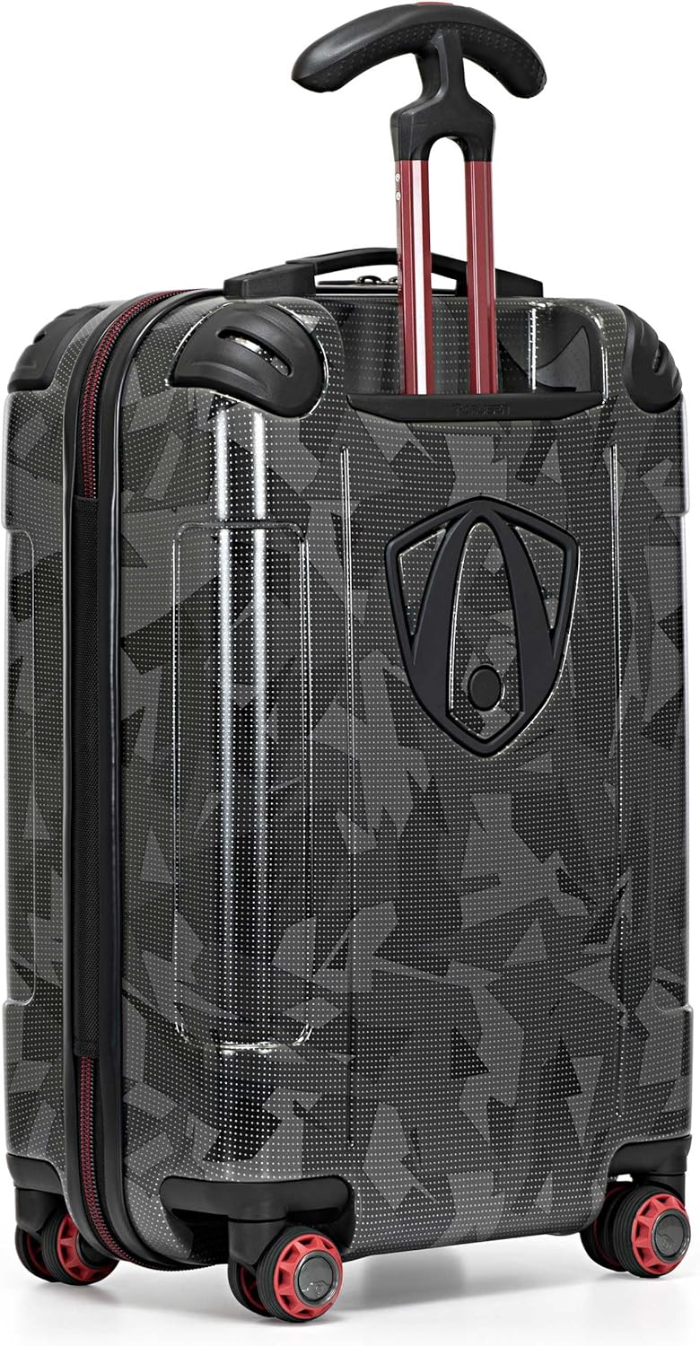 Traveler's Choice Maxporter II 22" Hardside Polycarbonate Spinner Carry-On Luggage, USB Port, TSA Lock, Gray Camo