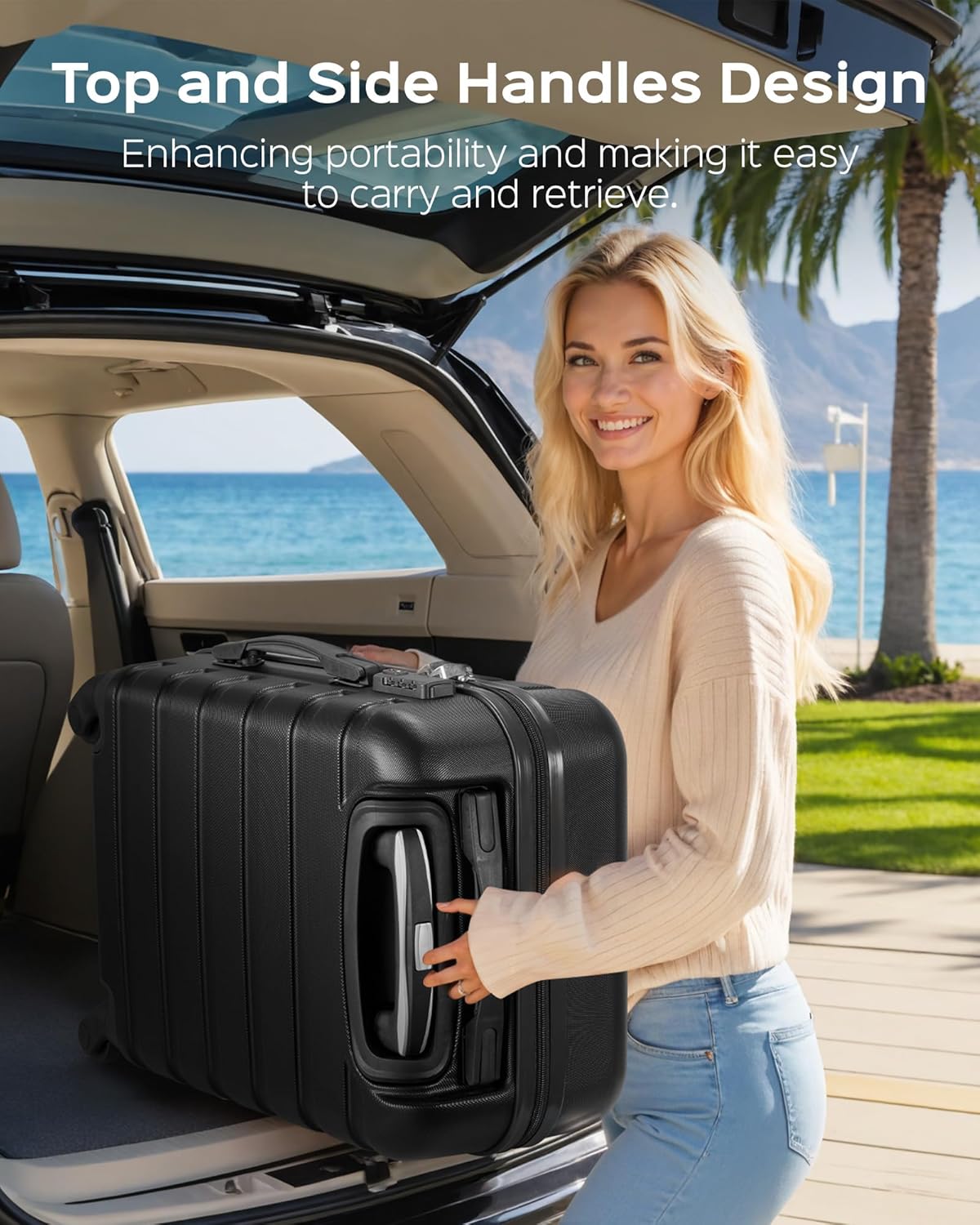 Suitour Luggage Sets 5 Piece Hardshell Suitcases with Spinner Wheels TSA Lock, Lightweight ABS Carry On Suitcase Set for Travel Business