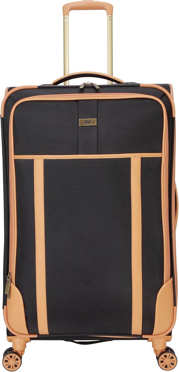 Dockers Seahorse Softside Expandable 8-Wheel Spinner Travel Carry On Luggage, Black, 28-Inch Checked