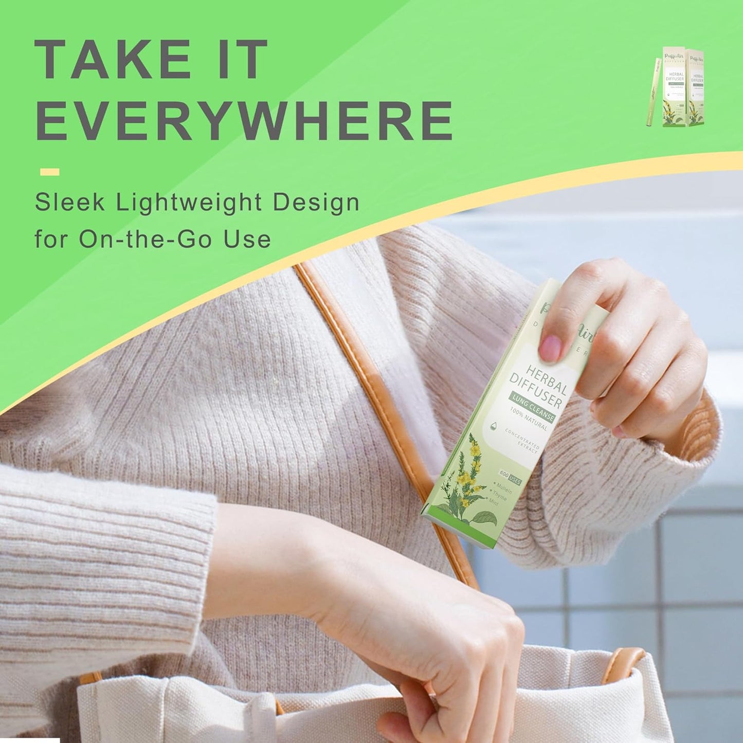 Herbal Diffuser Duo with Mullein, Melatonin & More丨Night & Day Relax Duo for Fresh Breath & Calm Sleep Support - 600 Uses Per Stick