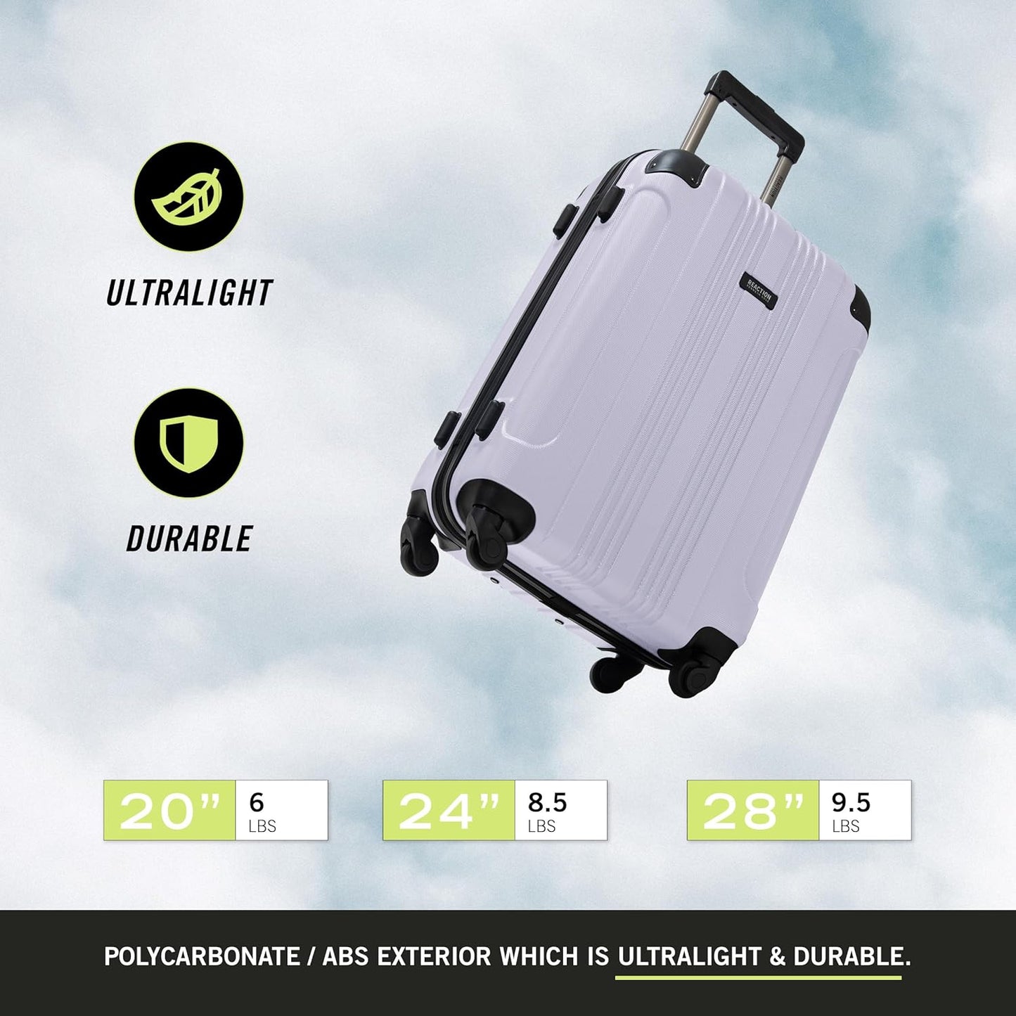 Kenneth Cole REACTION Bounds Lightweight Hardshell 4-Wheel Spinner Luggage, Lavender, 28-Inch Checked