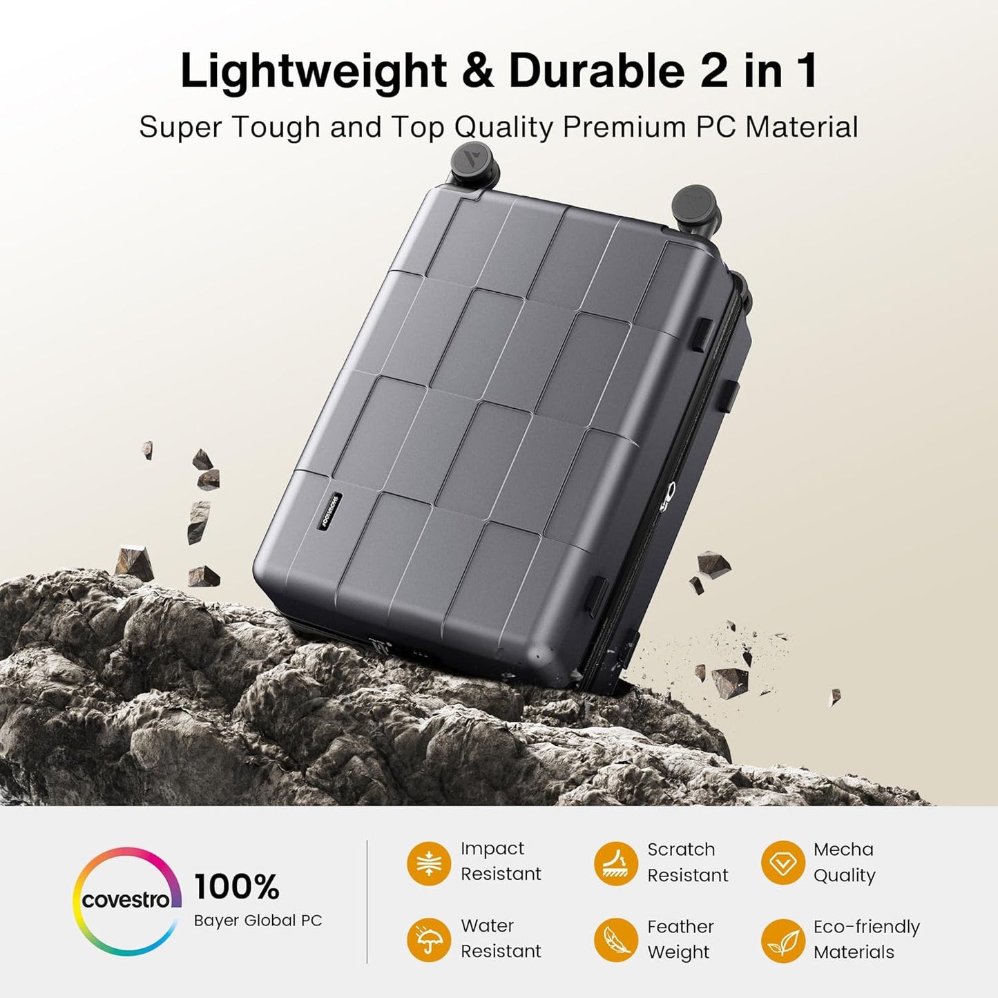 SHOWKOO Luggage Sets 3 Piece Hardside Expandable Lightweight PC Suitcase Sets with Double Spinner Wheels TSA Lock YKK Zipper, Sliver Gray