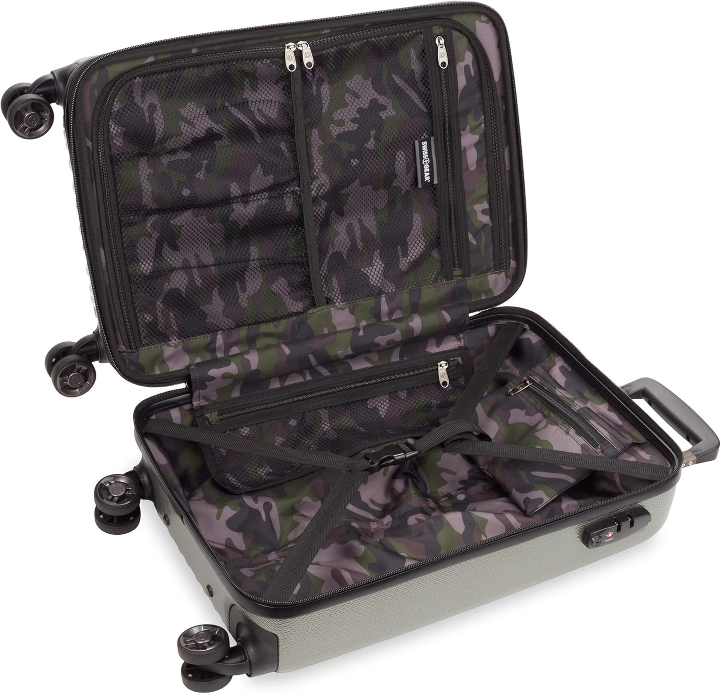 SwissGear 7272 Energie Expandable Hardside Luggage with Spinner Wheels and TSA Lock, Gunmetal, Carry-On 19-Inch