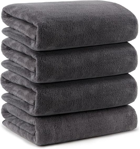 Orighty Bath Towels Pack of 4(27’’ x 54’’) - Soft Feel Bath Towel Sets, Highly Absorbent Microfiber Towels for Body, Quick Drying, Microfiber Towel for Sport, Yoga, SPA, Fitness - Grey