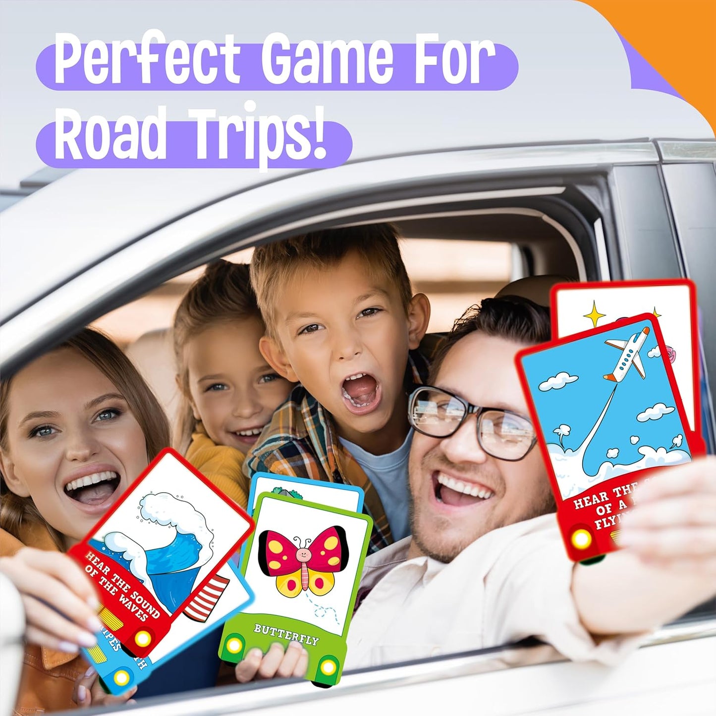 50PCS Travel Scavenger Hunt Card Game, Road Trip Car Games Fun Eye Find & Seek Card Game Funny Activity for Activities for Family Vacations, Road Trips and Car Rides, Ages 4 and Up