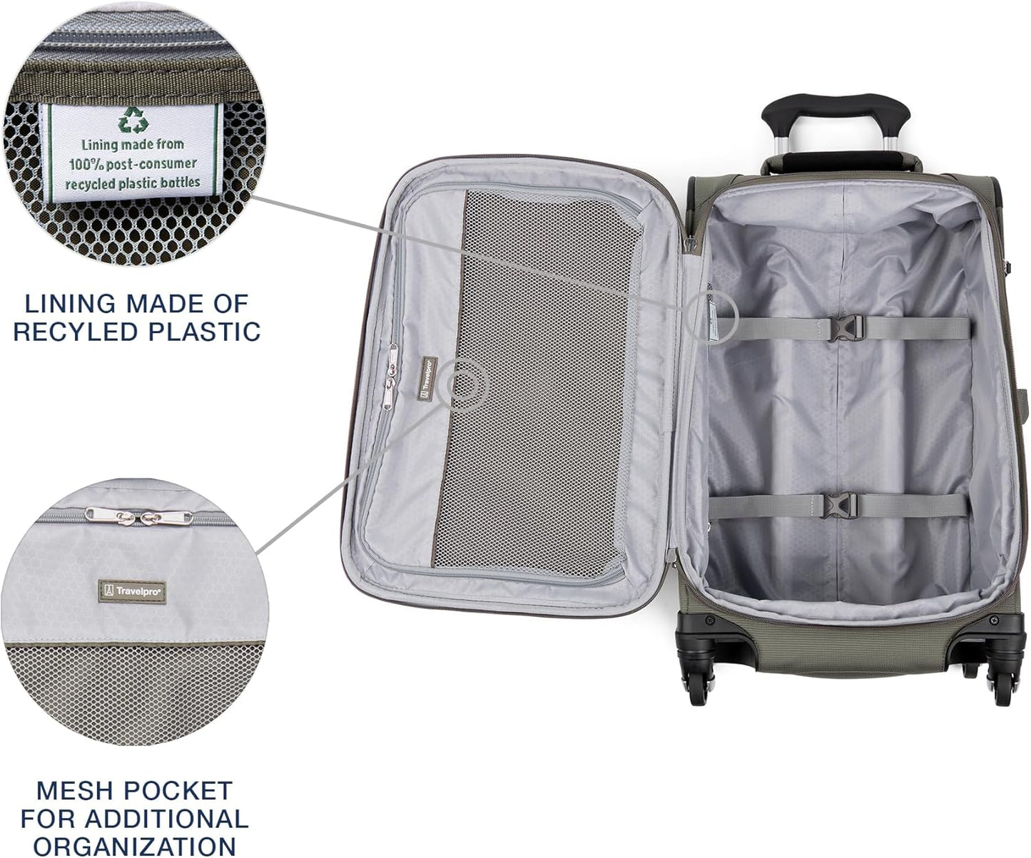 Travelpro Maxlite 5 Softside Expandable Compact Carry-On Luggage with Spinner Wheels, Lightweight, 20-Inc— Slate Green