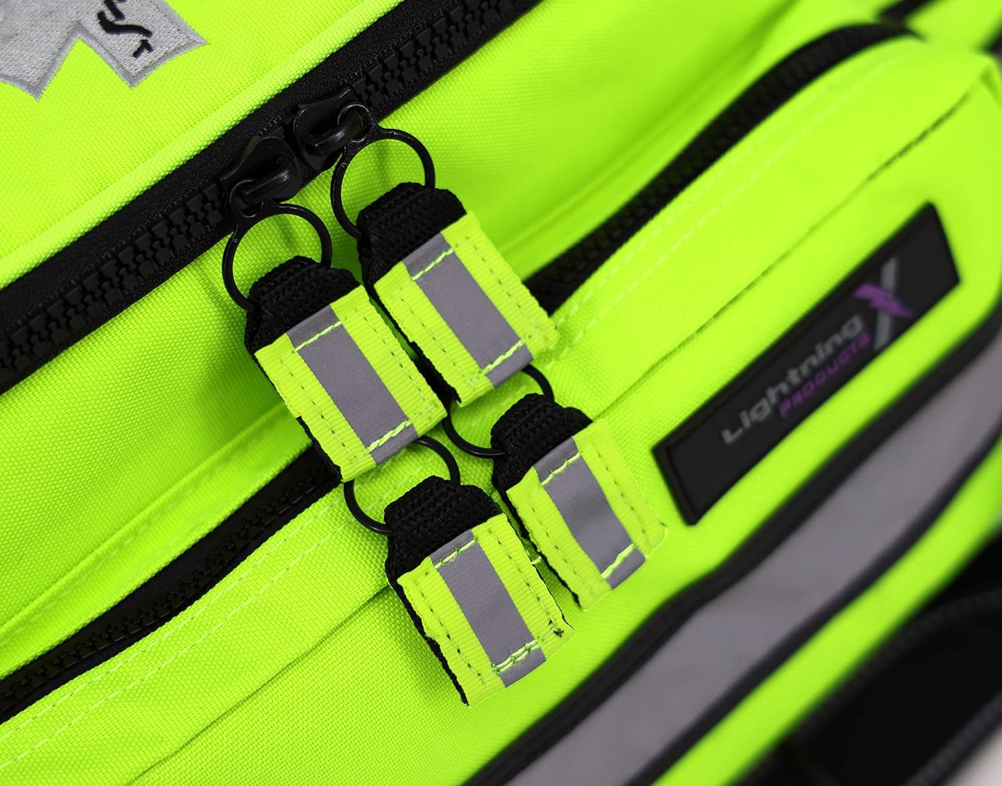Lightning X Products Lightning X Mid-Sized First Responder EMT Bag | LXMB25 Fully Stocked Aid Kit w/ 200+ BLS Supplies - Fluorescent Yellow