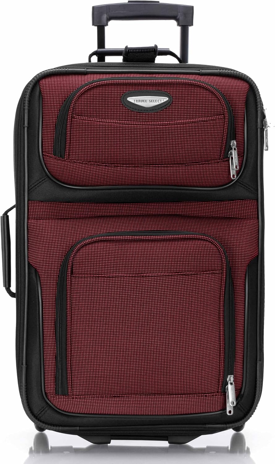 Travel Select Amsterdam 21-Inch Softside Expandable Carry-On Luggage, Lightweight 2-Wheel Upright, Expandable, TSA Lock, Burgundy