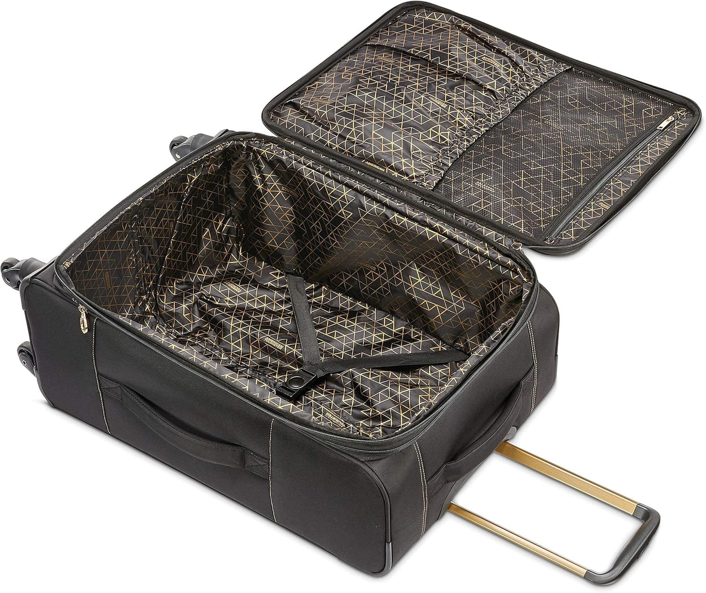 American Tourister Belle Voyage Softside Luggage with Spinner Wheels, Black, Checked-Medium 25-Inch