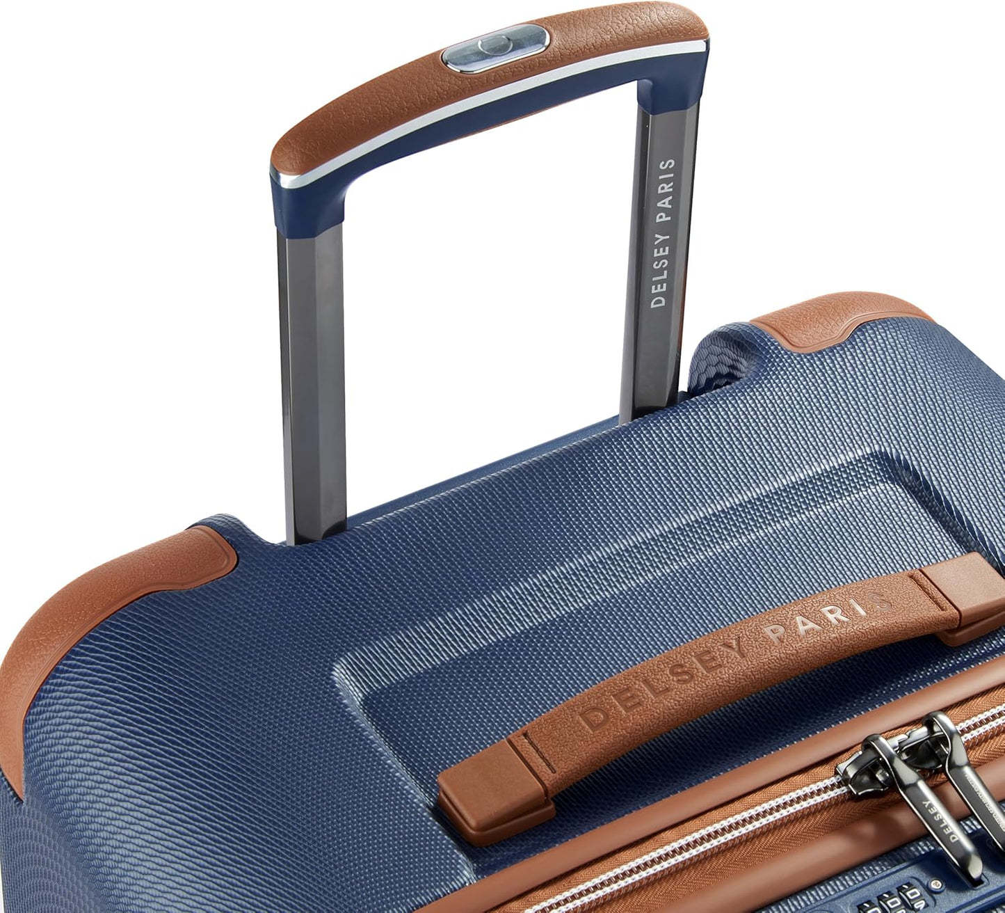 DELSEY PARIS Chatelet Air 2.0 Hardside Luggage Trunk with Spinner Wheels, Navy Blue, Checked-26 Inch