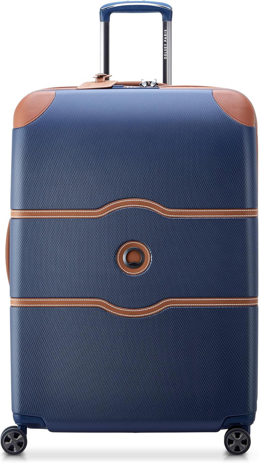 DELSEY PARIS Chatelet Air 2.0 Hardside Luggage with Spinner Wheels, Navy Blue, Checked-Large 28 Inch