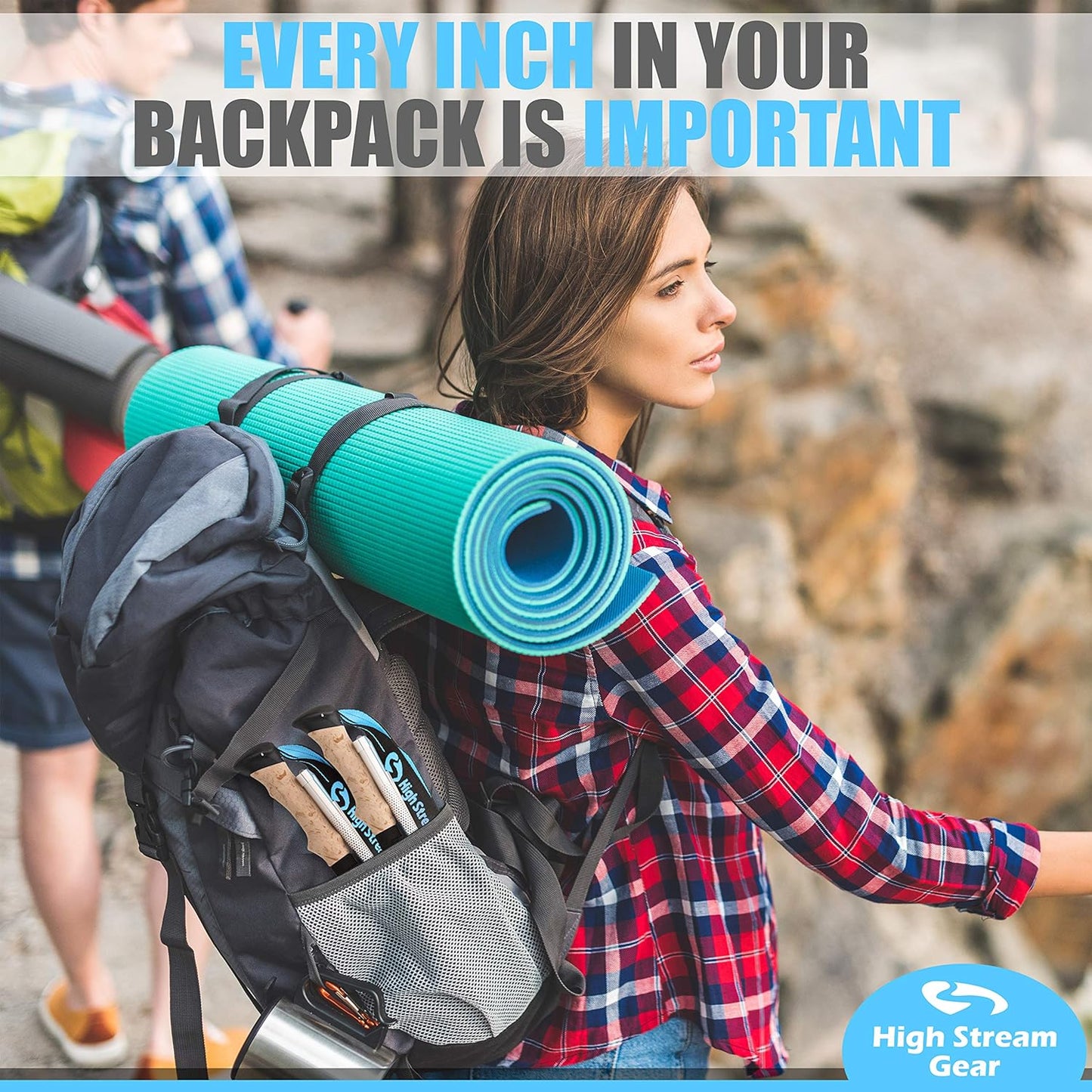 Walking Sticks for Men & Women - 14.5" Foldable Hiking Poles for Backpacking, Exercising and Traveling, Set of 2 Aluminum Nordic Collapsible Trekking Poles