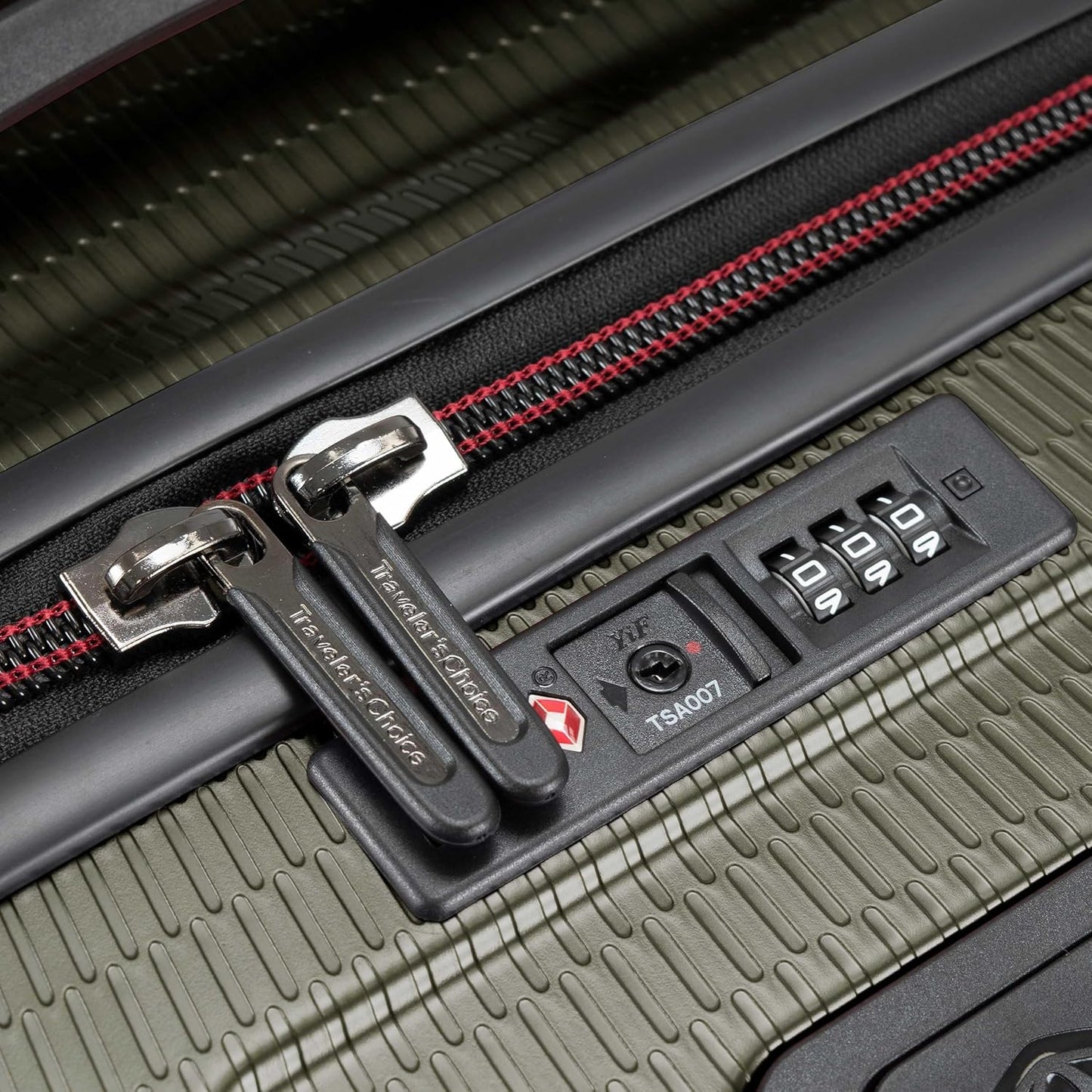 Traveler's Choice Maxporter II 22" Hardside Polycarbonate Spinner Carry-On Luggage, USB Port, TSA Lock, Dark Green