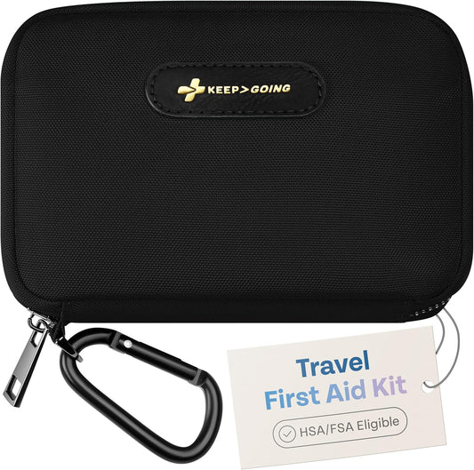 KeepGoing Travel First Aid Kit for Car, Home, Hiking, Camping and Outdoor Emergencies - First Aid Kit Travel Size TSA-Approved