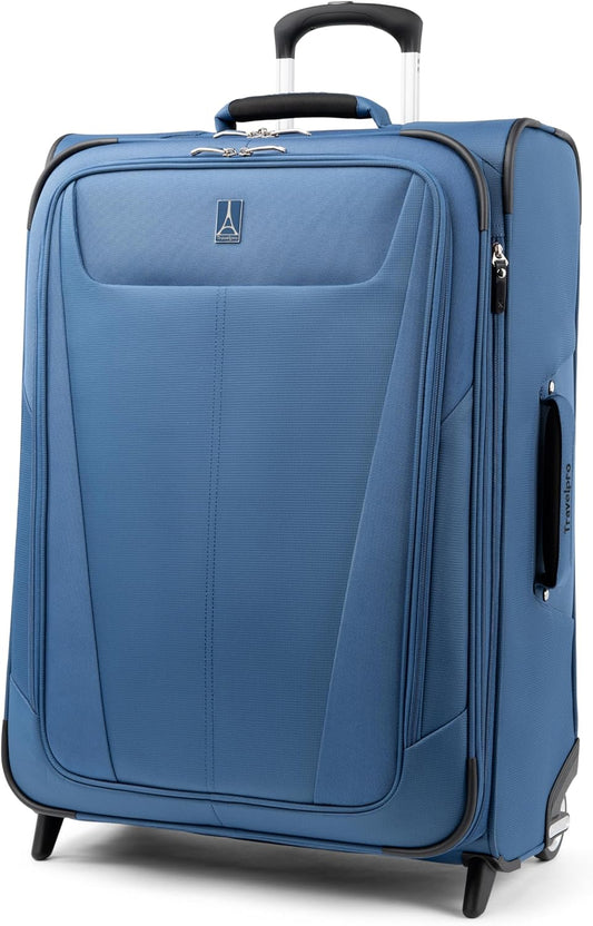 Travelpro Maxlite 5 Softside Expandable Upright 2 Wheel Checked Medium Luggage, Lightweight, 26-Inch — Ensign Blue