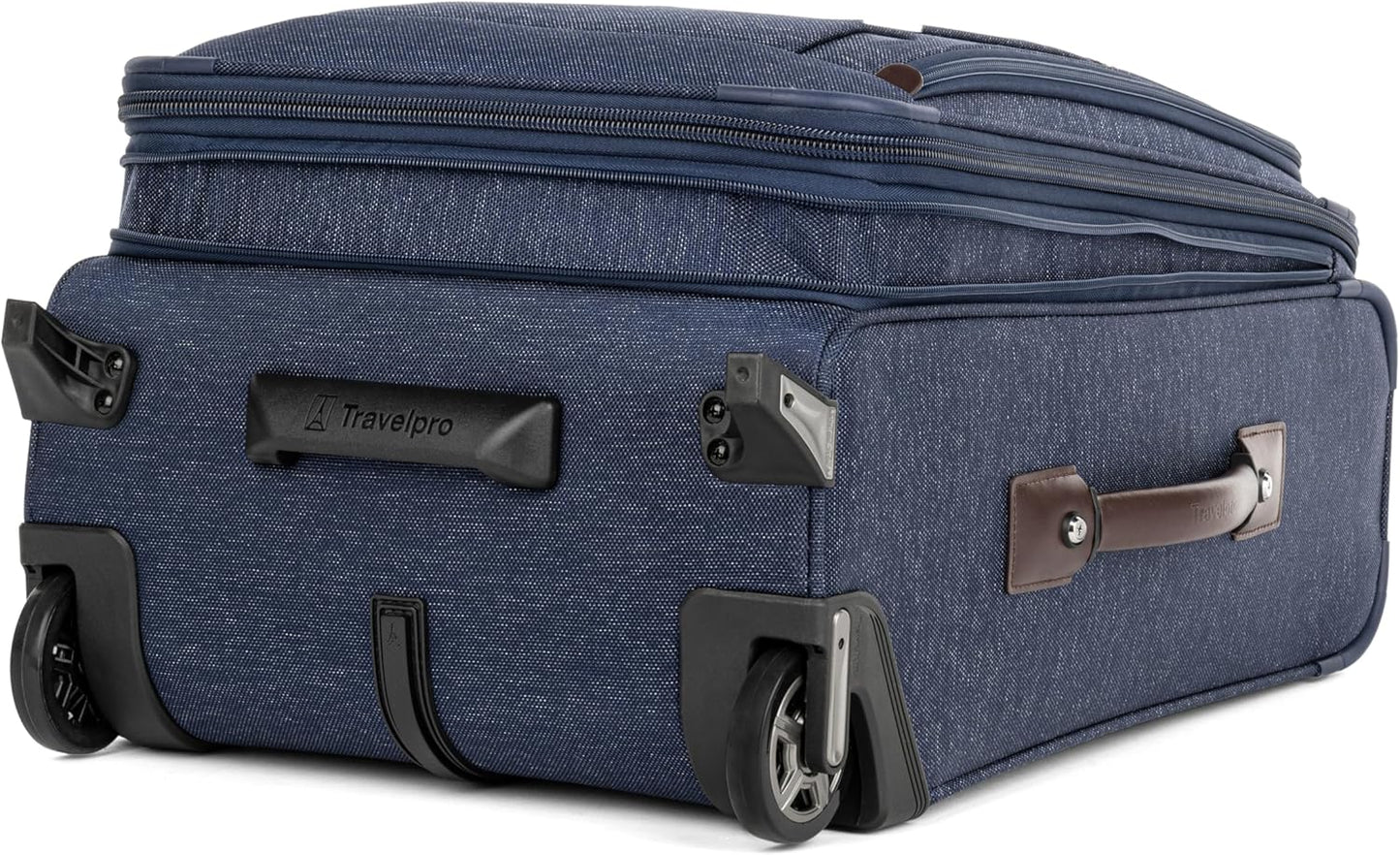 Travelpro Platinum Elite Softside Expandable Carry on Luggage, 2 Wheel Upright Suitcase, USB Port, Men and Women, True Navy, Carry On 22-Inch