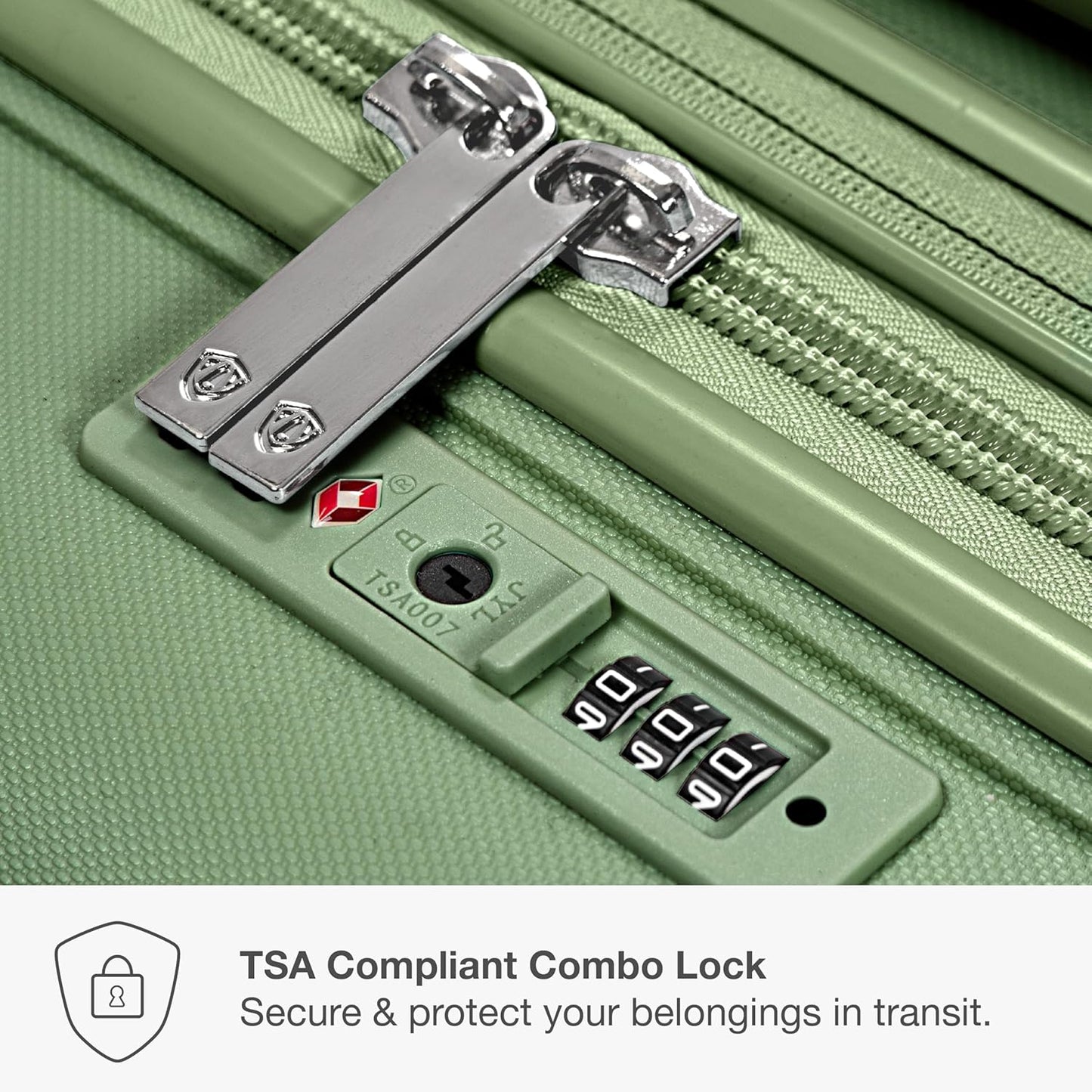 Traveler's Choice Pagosa Indestructible Hardshell Expandable Spinner Luggage, Green, 22-Inch Carry-on