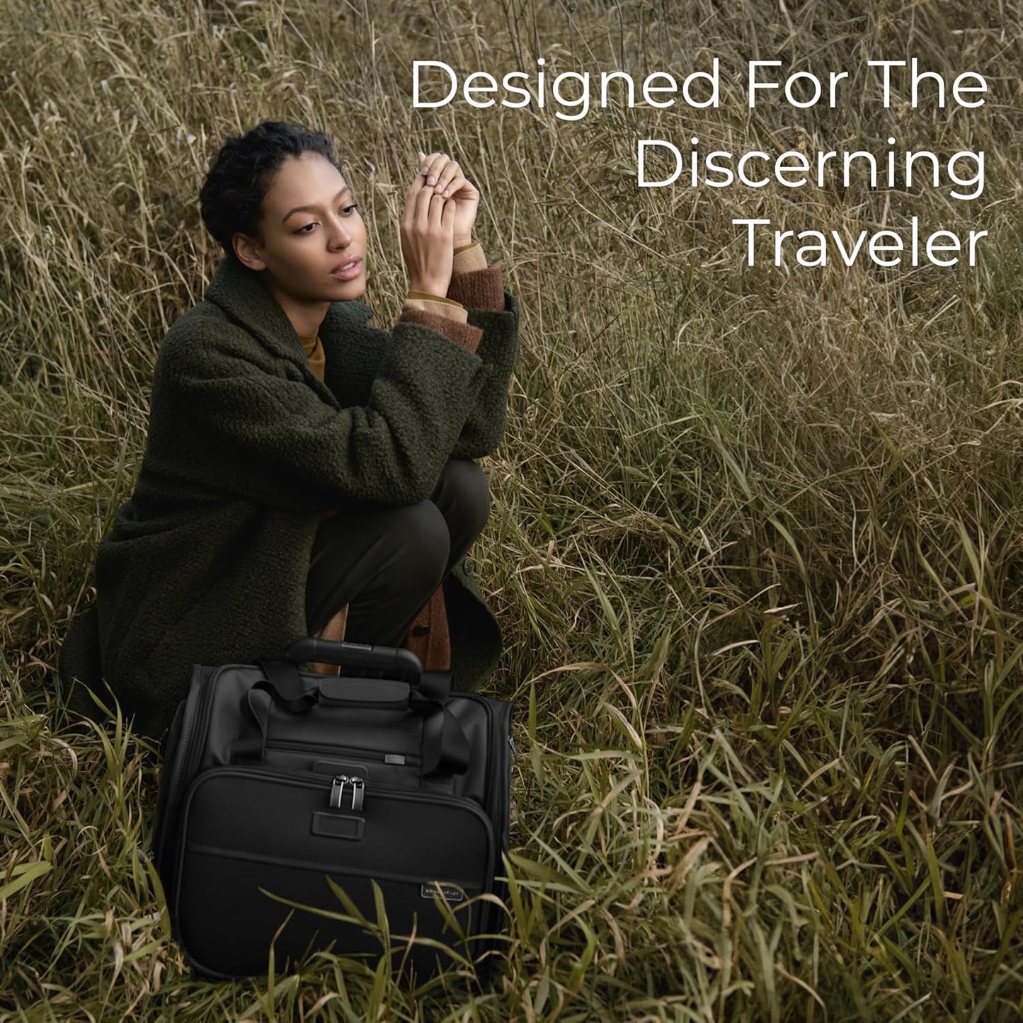 Briggs & Riley 2-Wheel Cabin Bag - Carry On Luggage for Travel, Suitcases with Wheels, Softside Rolling Bag for Men & Women, Interlocking Handle, Self-Repairing Zipper - Baseline Collection, Black