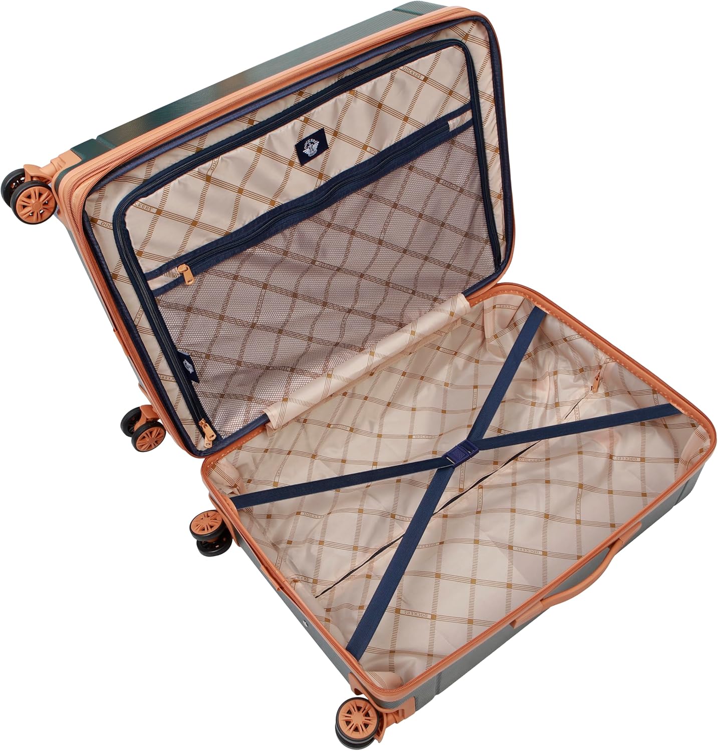 Dockers Hooper Hardside Expandable 8-Wheel Spinner Travel Checked Luggage, 3-Piece Set, Black