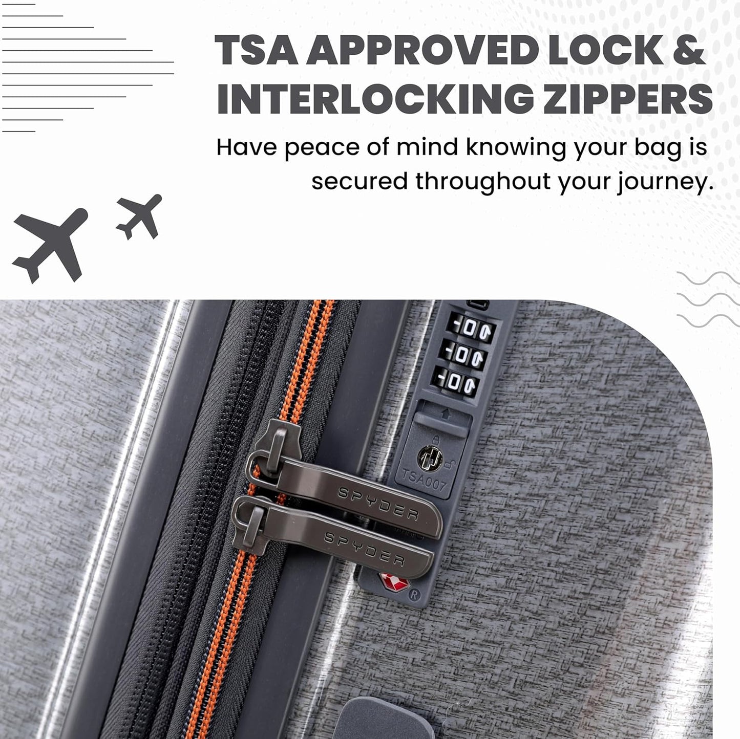 Spyder Traverse 3 Piece Luggage Set, 360° Spinner Wheels, TSA Approved Lock, (20 Inch Carry On, 25 Inch Medium, 29 Inch Large), Silver