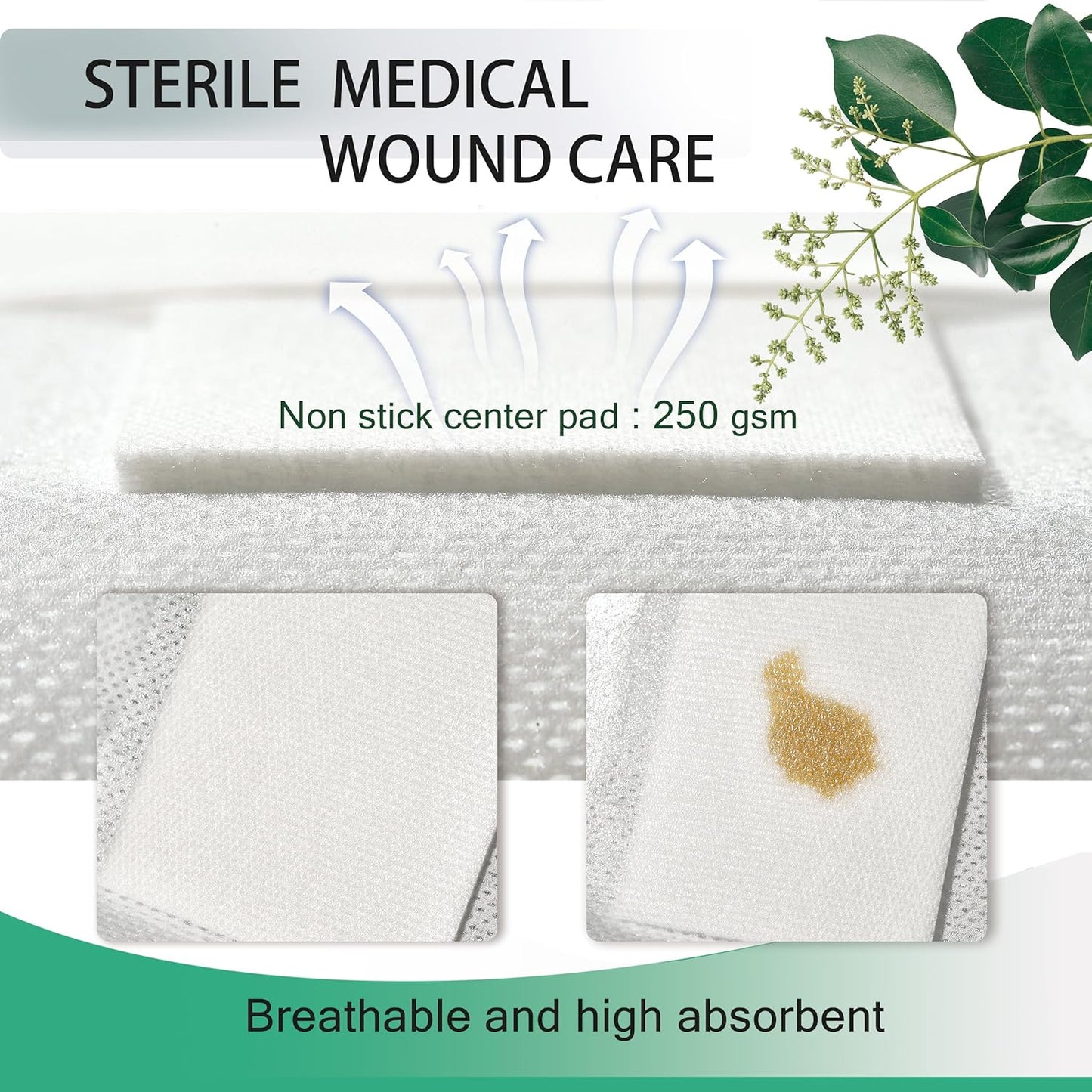 6X8 Inches Extra Large Sterile Adhesive Island Wound Dressing Bandages - Non Woven Cover with Bordered Gauze Pads, 25 Individually Pack, High Absorbent, Medical Grade by QICHUANG(6X8 INCHES - C25)