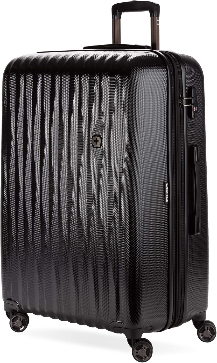 SwissGear 7272 Energie Expandable Hardside Luggage with Spinner Wheels and TSA Lock, Black, Checked-Large 27-Inch